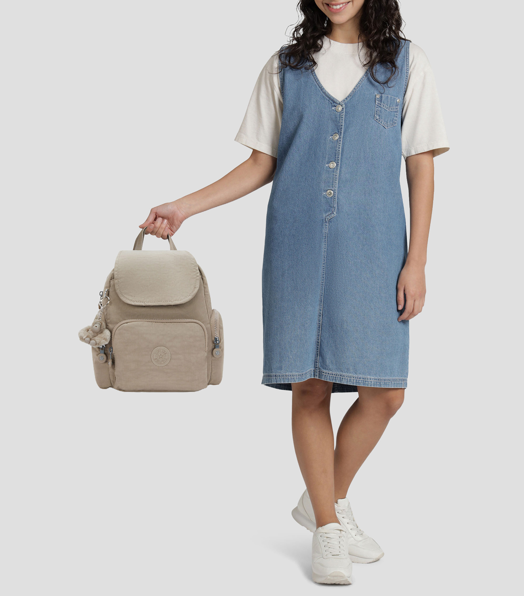 Mochila escolar lisa con logotipo Mujer