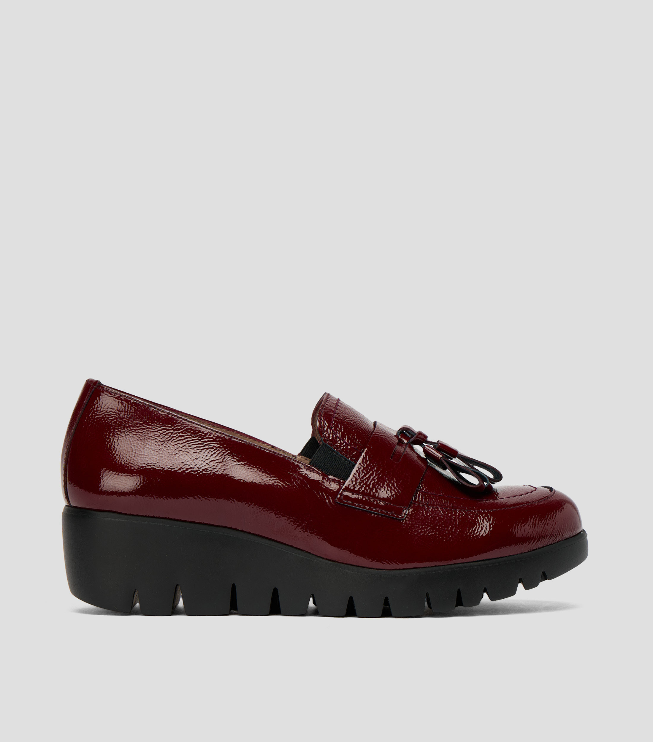 Zapatos casuales tacón bajo ancho en piel Mujer