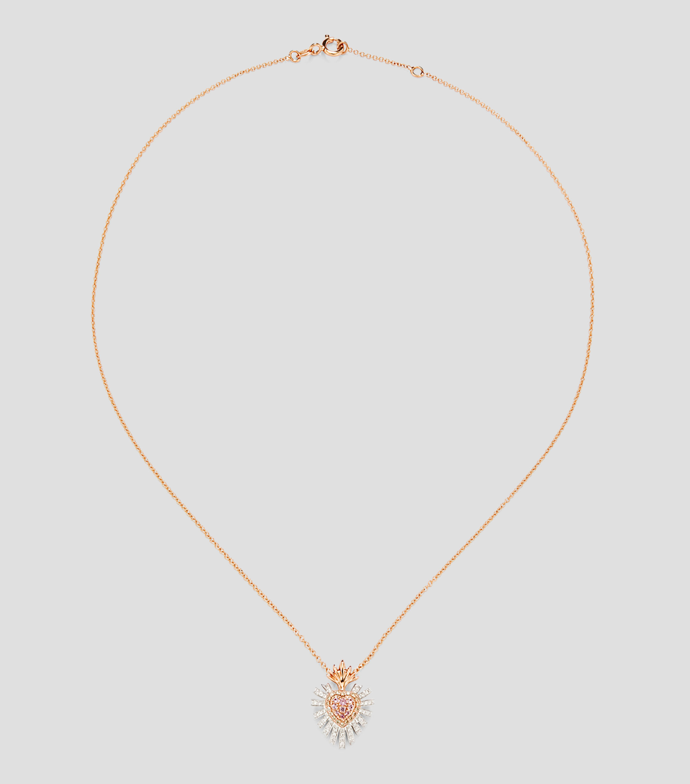 Collar en Oro rosa de 18 Kilates con zafiros y diamantes Amuletos de Frida Mujer