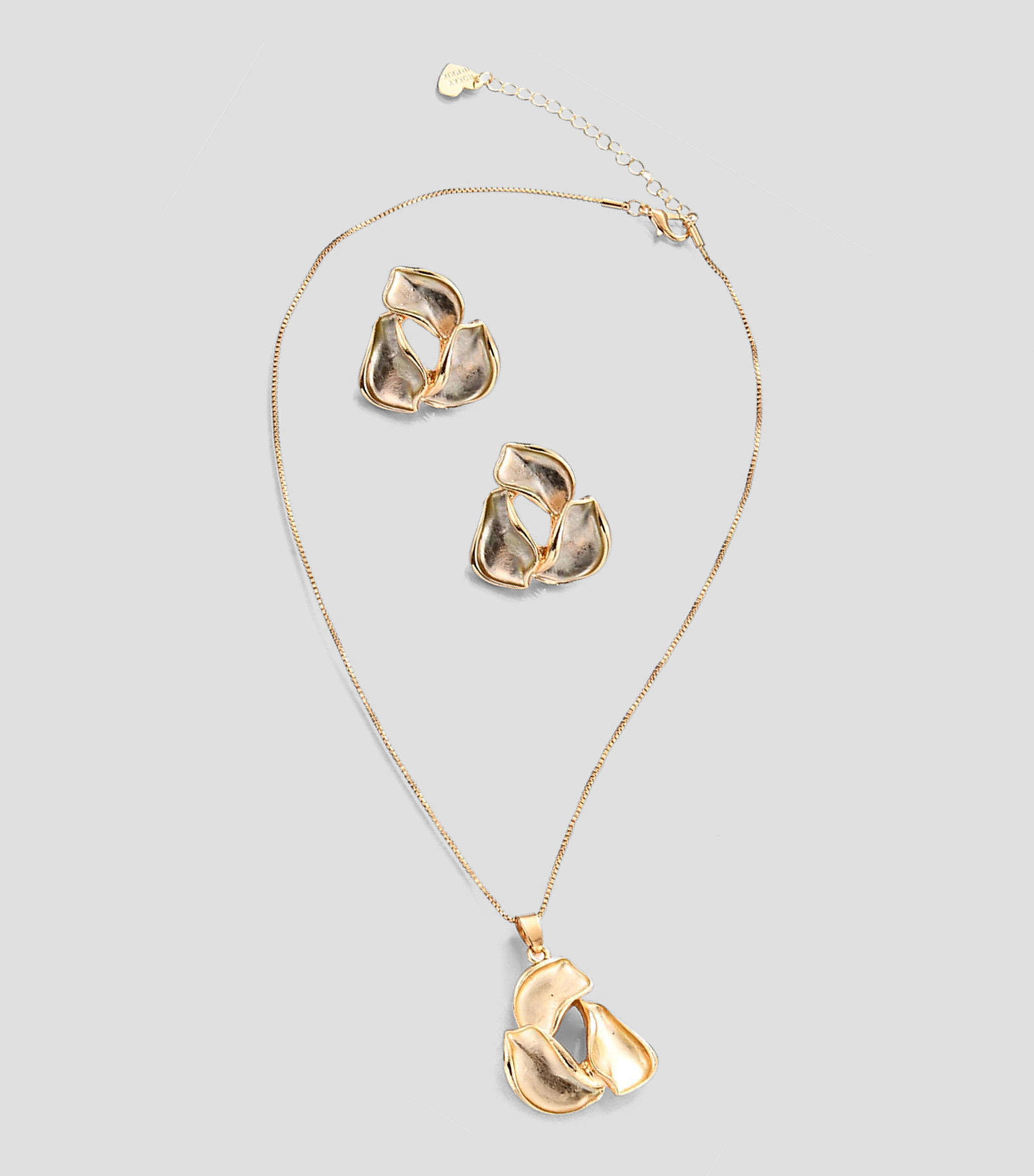 Set de collar y aretes en forma de flor Mujer