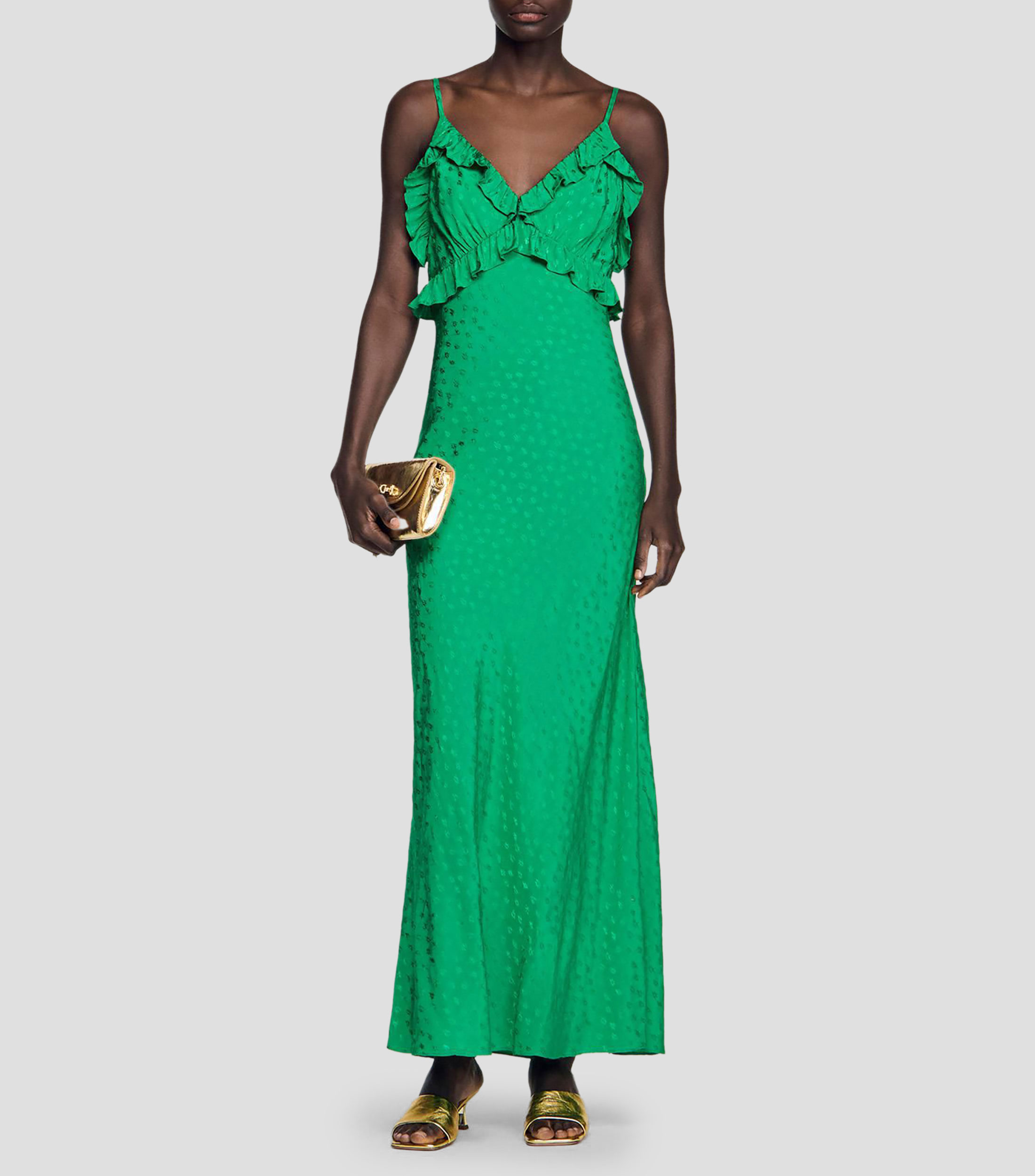 Vestido largo estampado Mujer