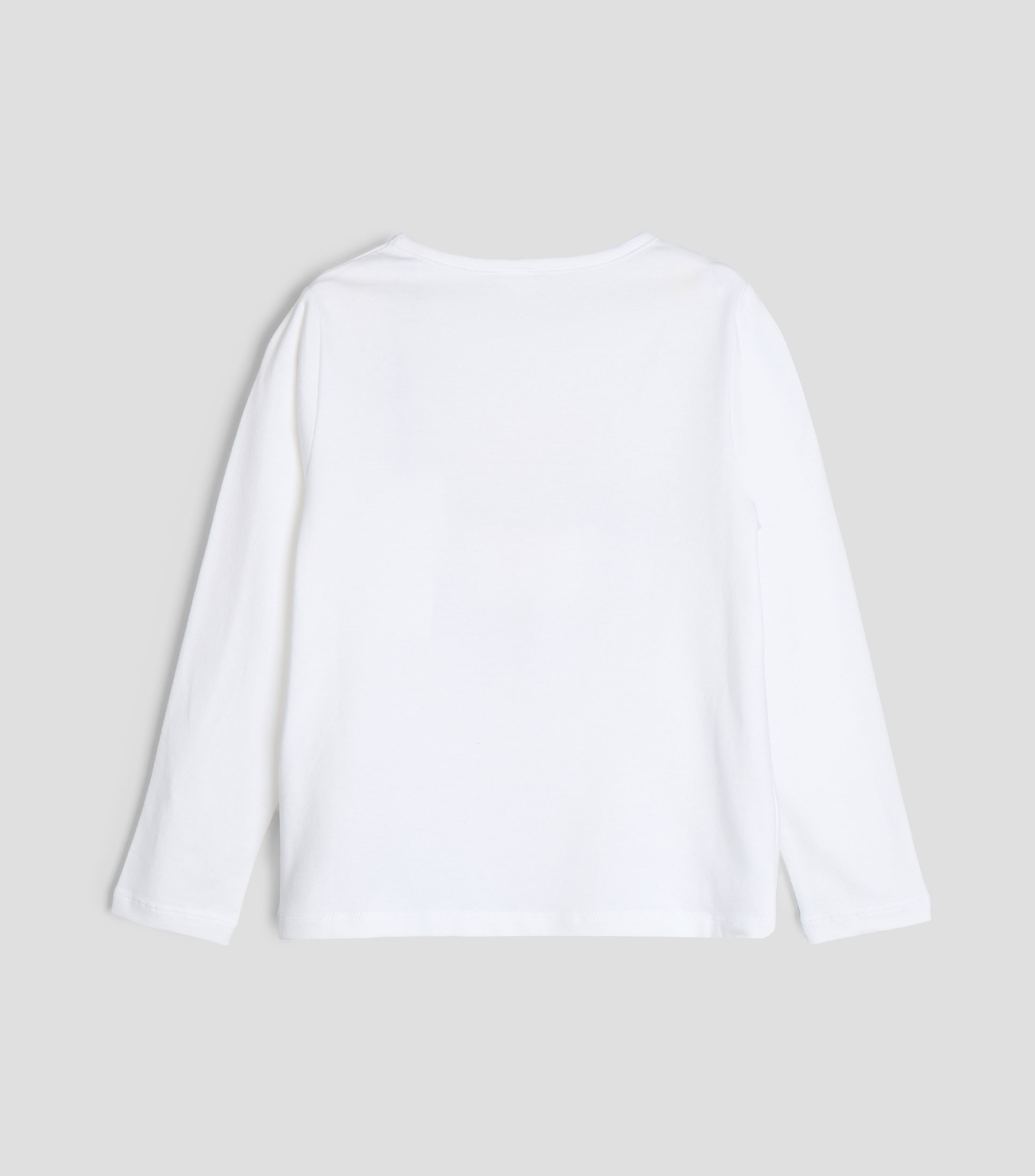 Playera cuello redondo manga larga estampada Niña