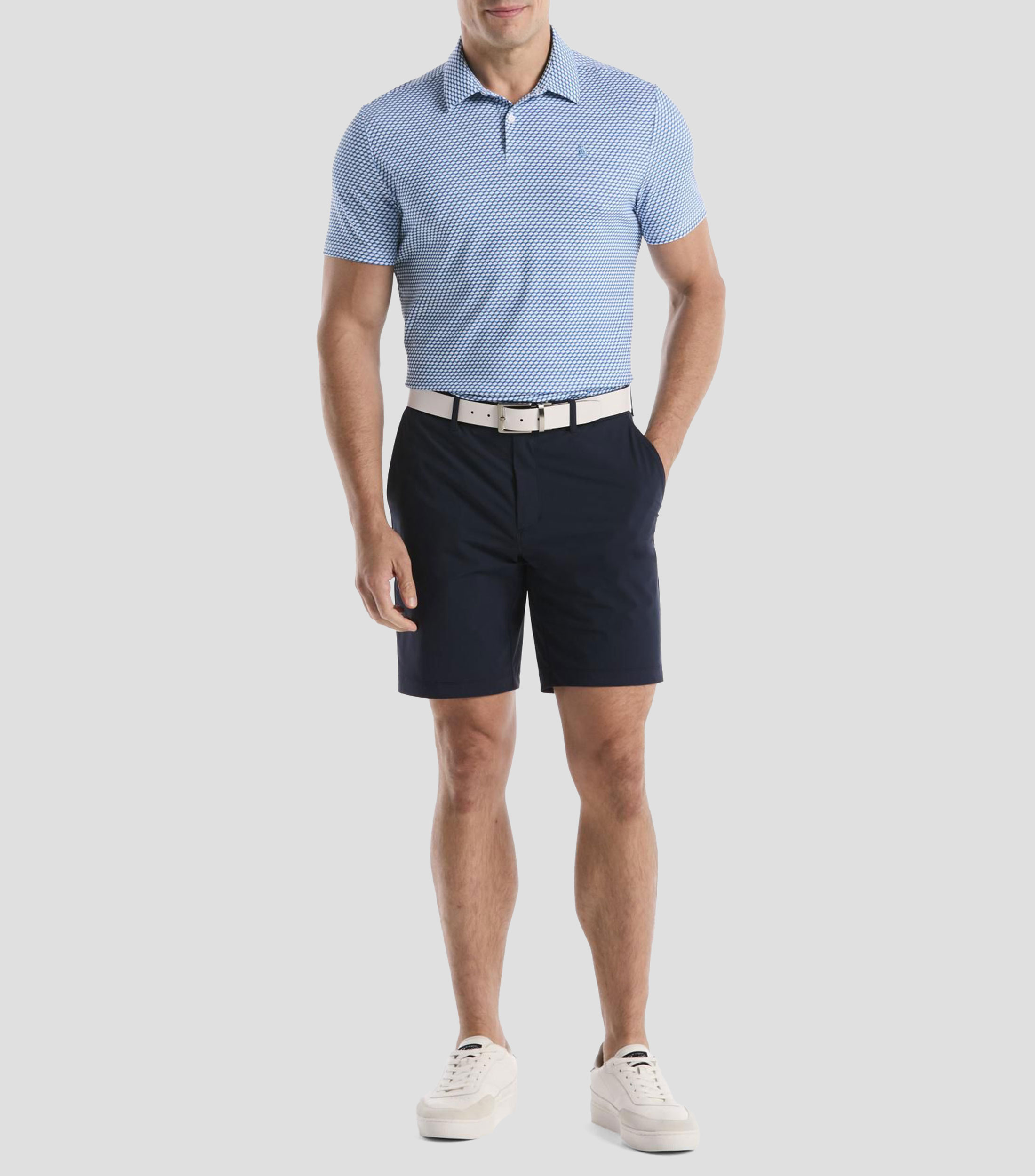 Playera tipo polo manga corta microdiseño Hombre