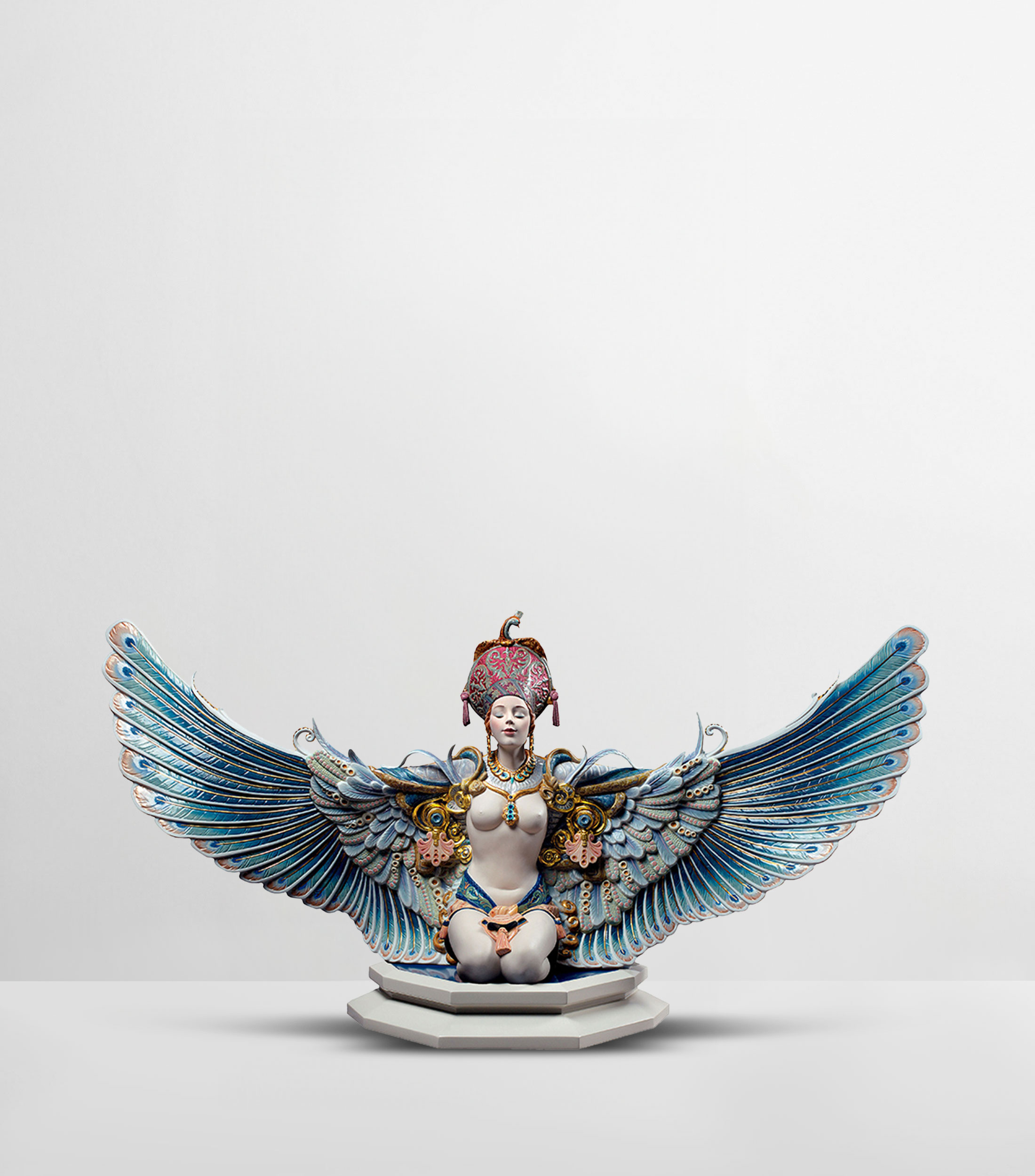 Escultura Fantasía alada en porcelana