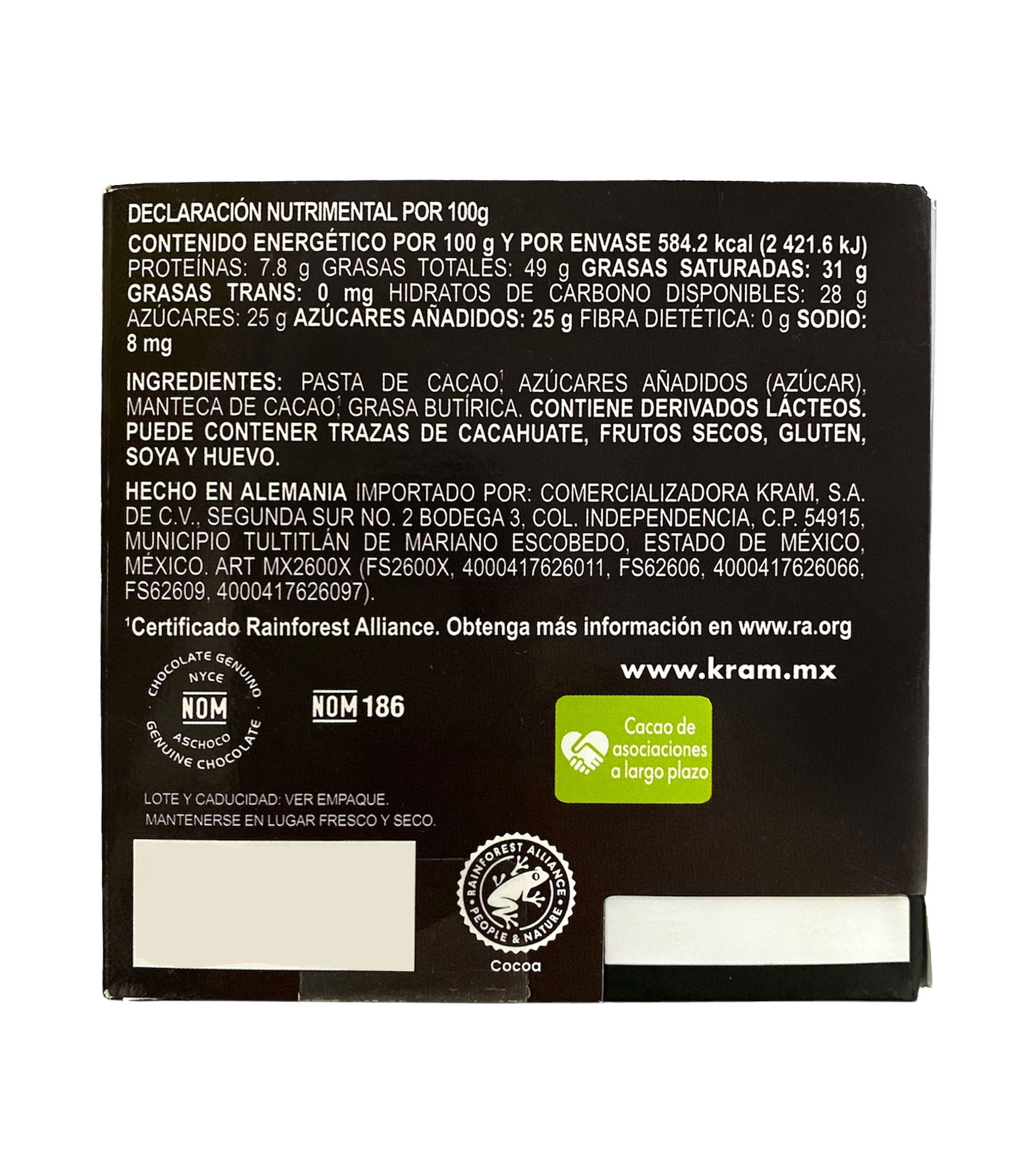 Chocolate Amargo, 100 g