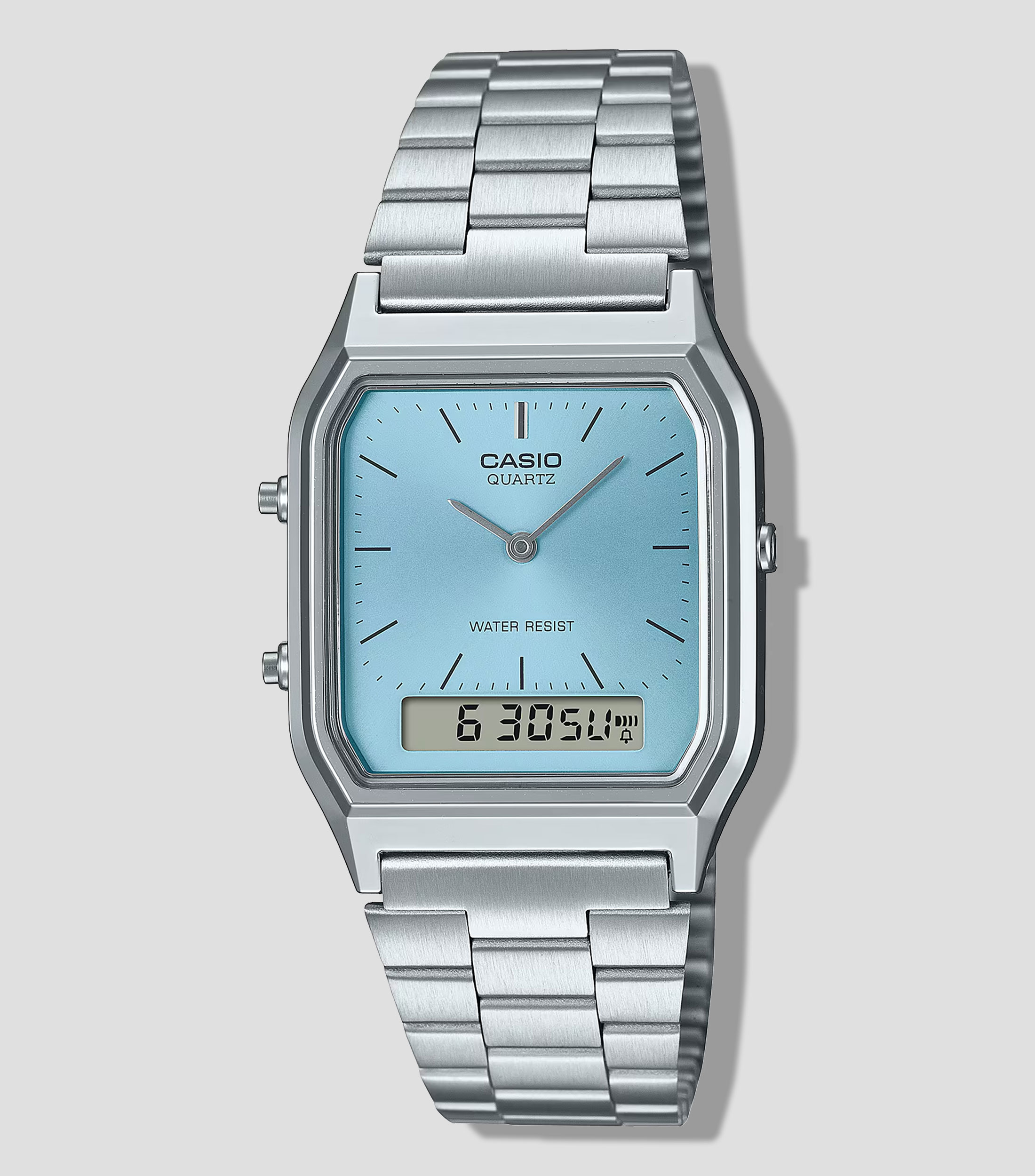 Reloj Unisex Vintage casual Azul, Plateado