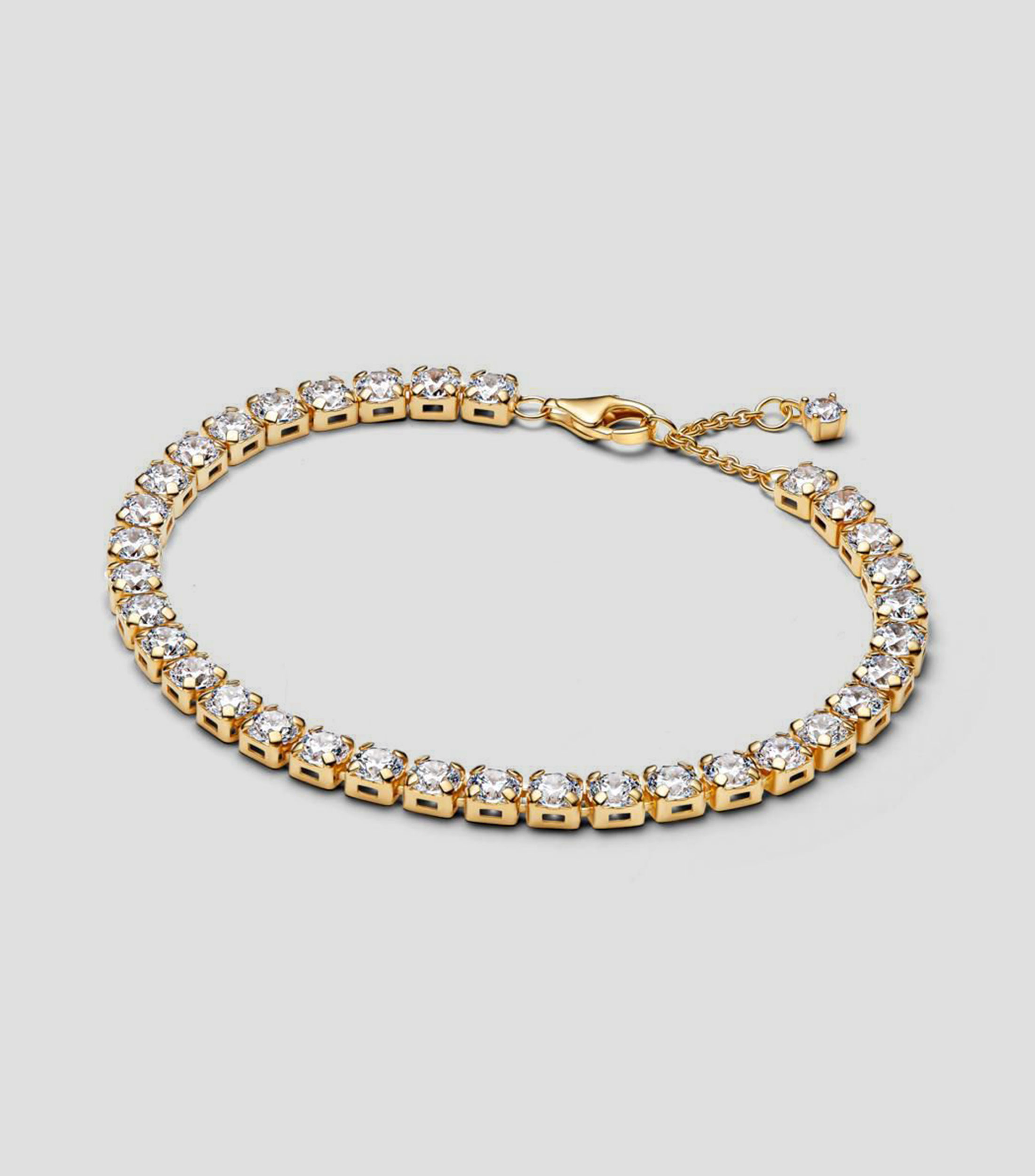 Brazalete en plata con circonitas Mujer