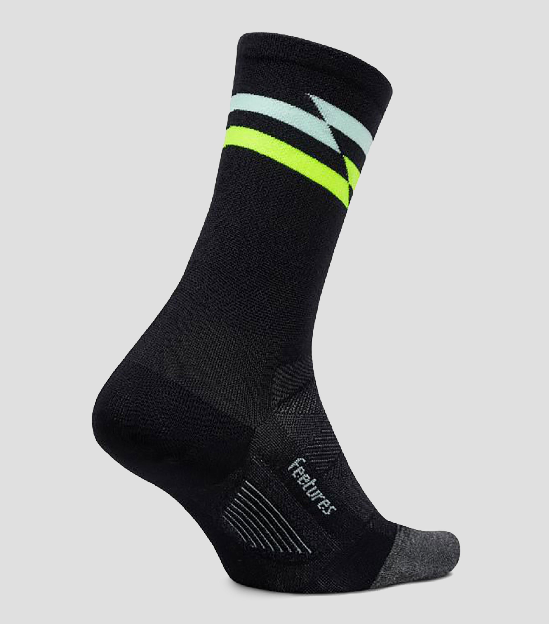 Calcetín con relámpagos de compresión Elite Crew Negro Hombre