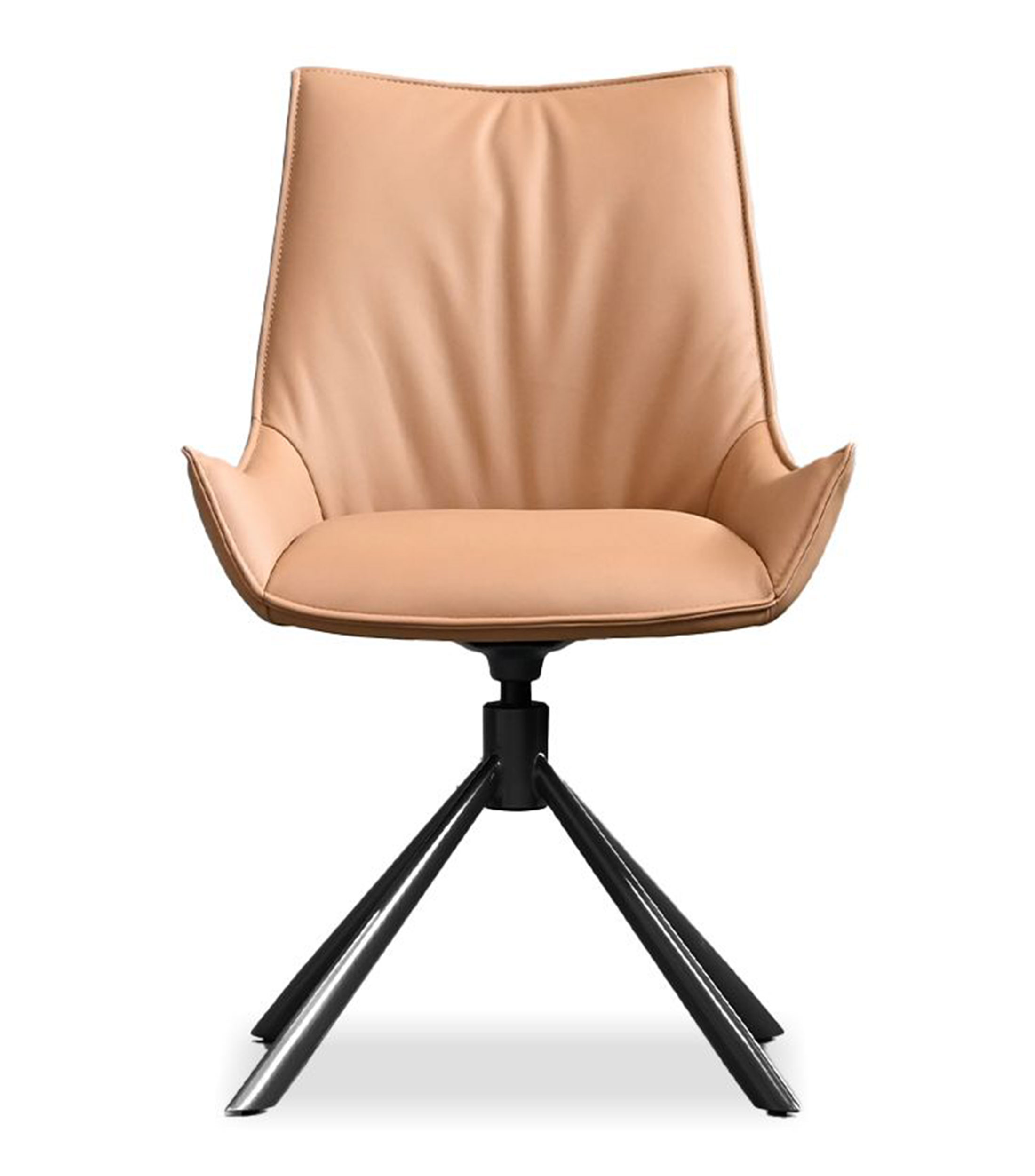 Silla para comedor Giulia en piel Camel