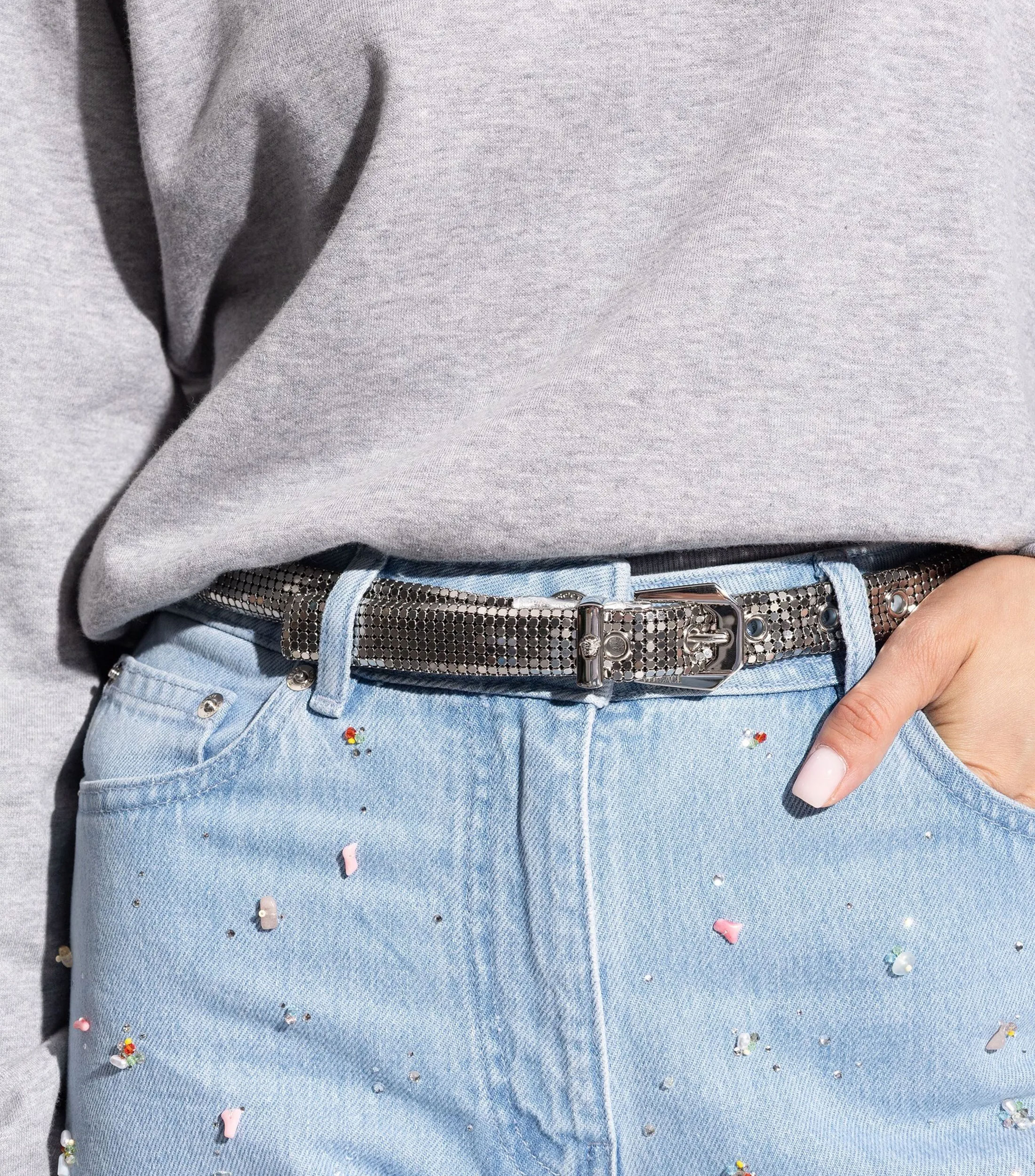 Cinturon casual metalico Mujer