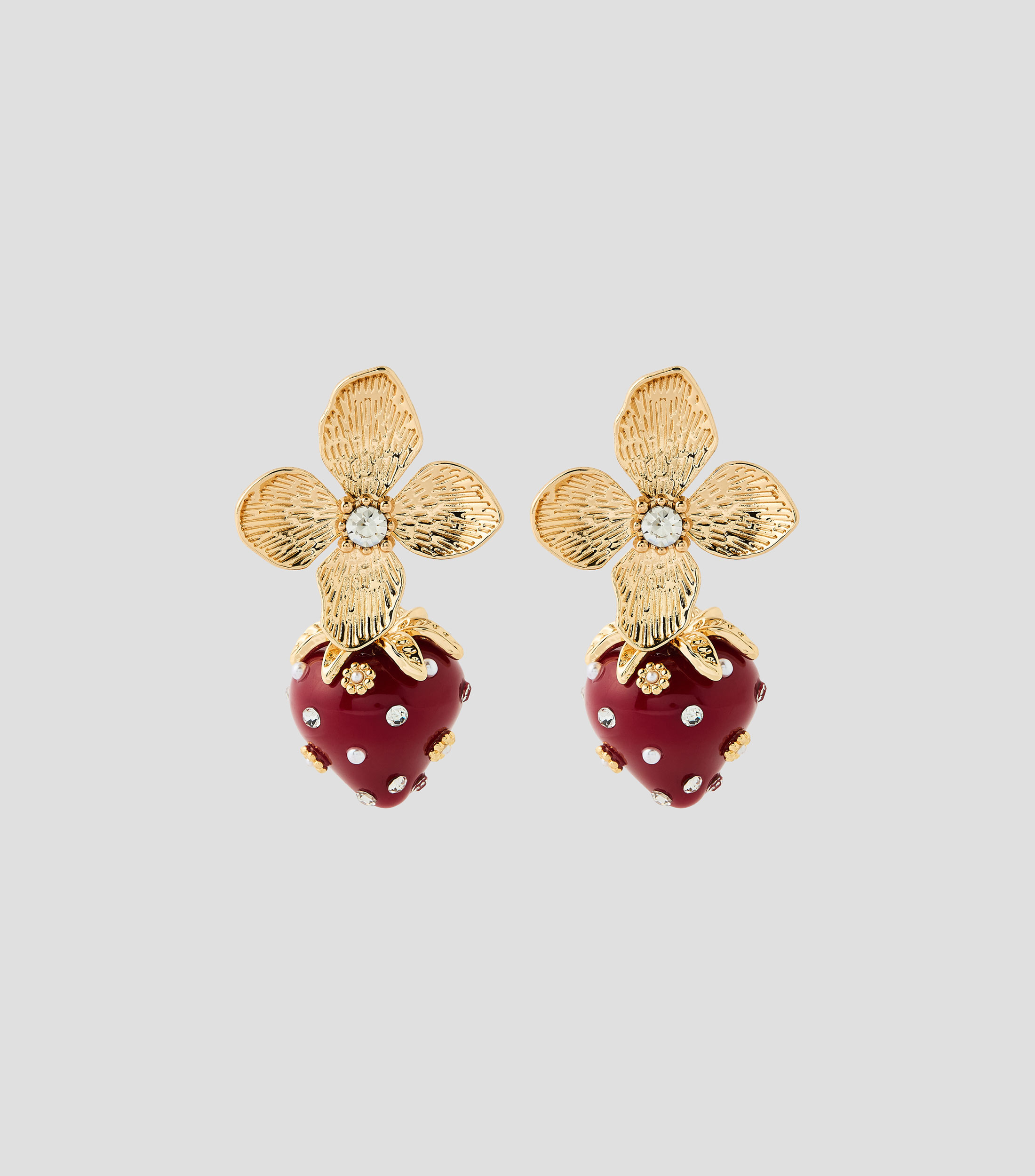 Aretes fresa con cristales Berrybloom Mujer
