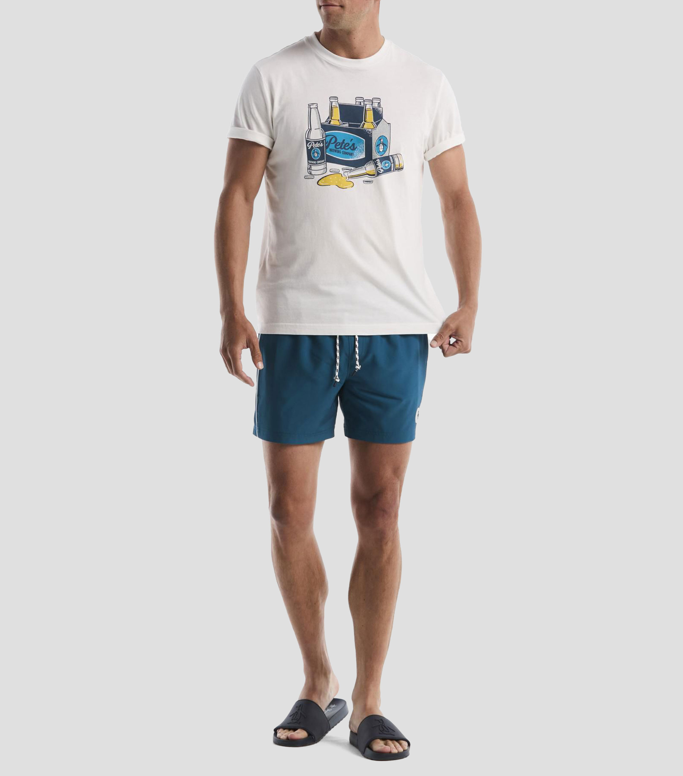 Traje de baño corto Volley Earl liso Hombre