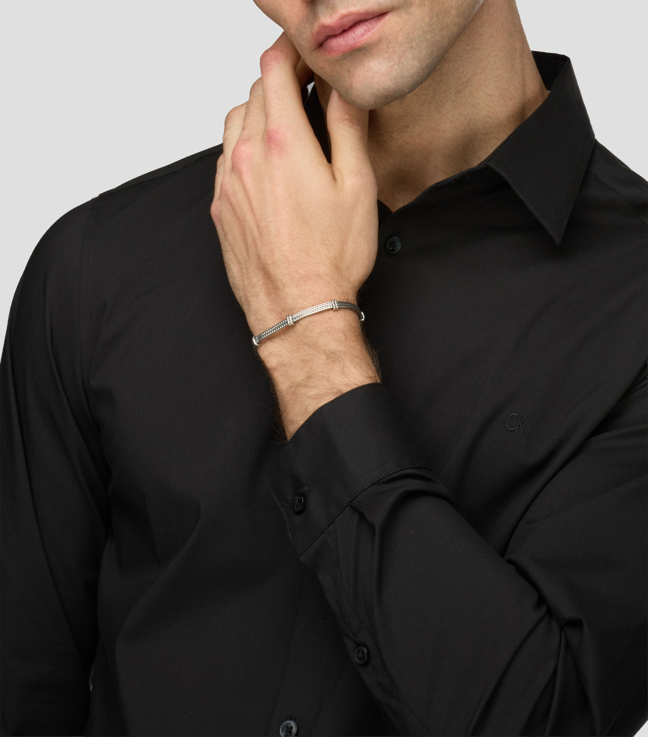 Pulsera en plata .925 dos tiras y separadores Hombre