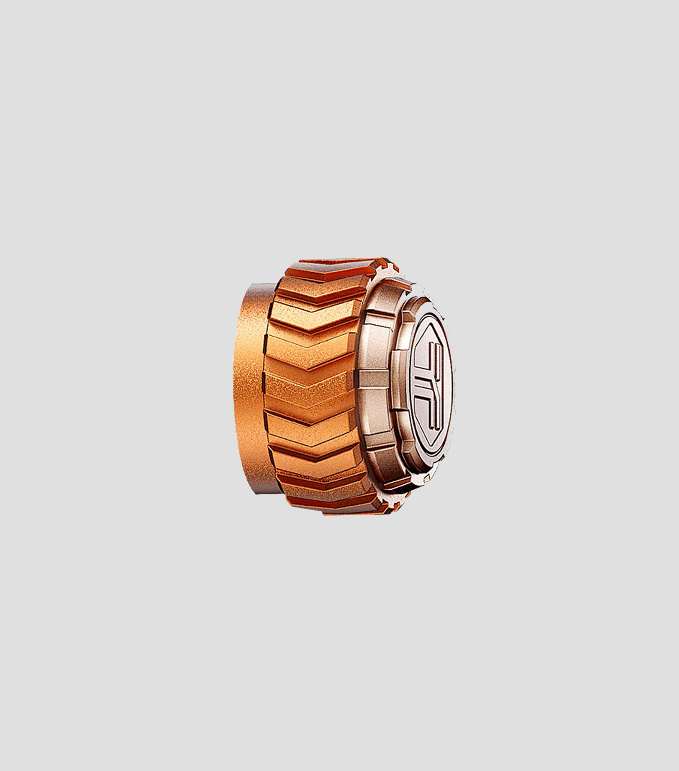Corona intercambiable para reloj Dark Matter en acero inoxidable naranja con dorado