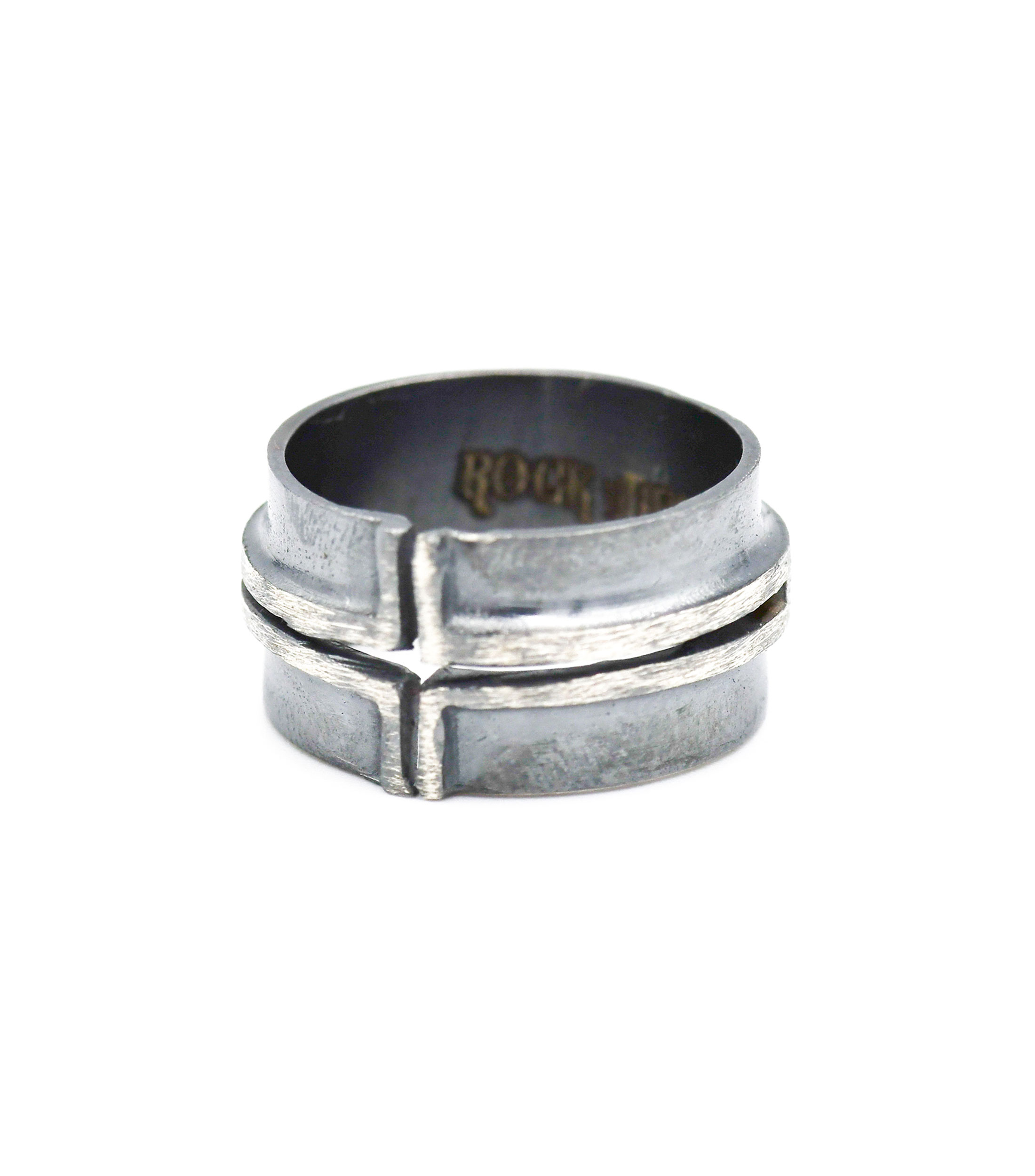 Anillo Rounded Cross en plata .925 Hombre