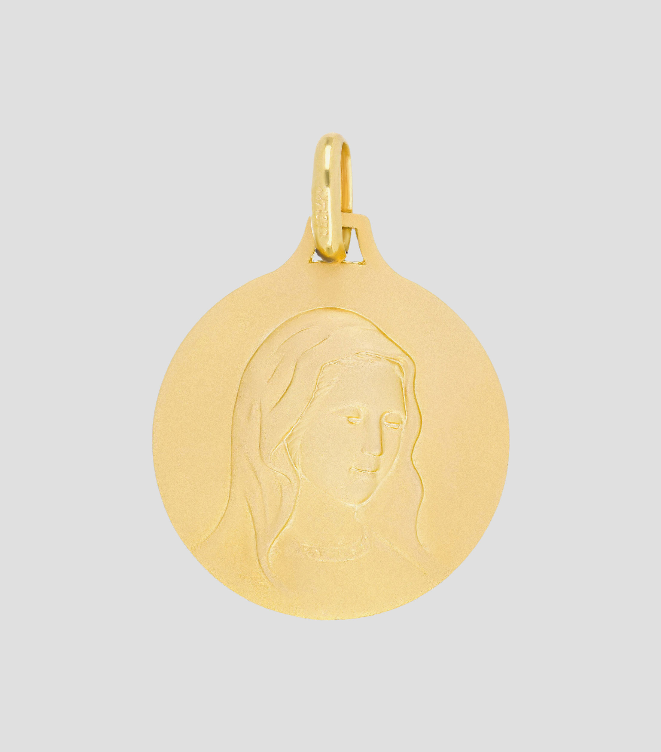 Medalla en oro amarillo 14 Kts Madona Unisex