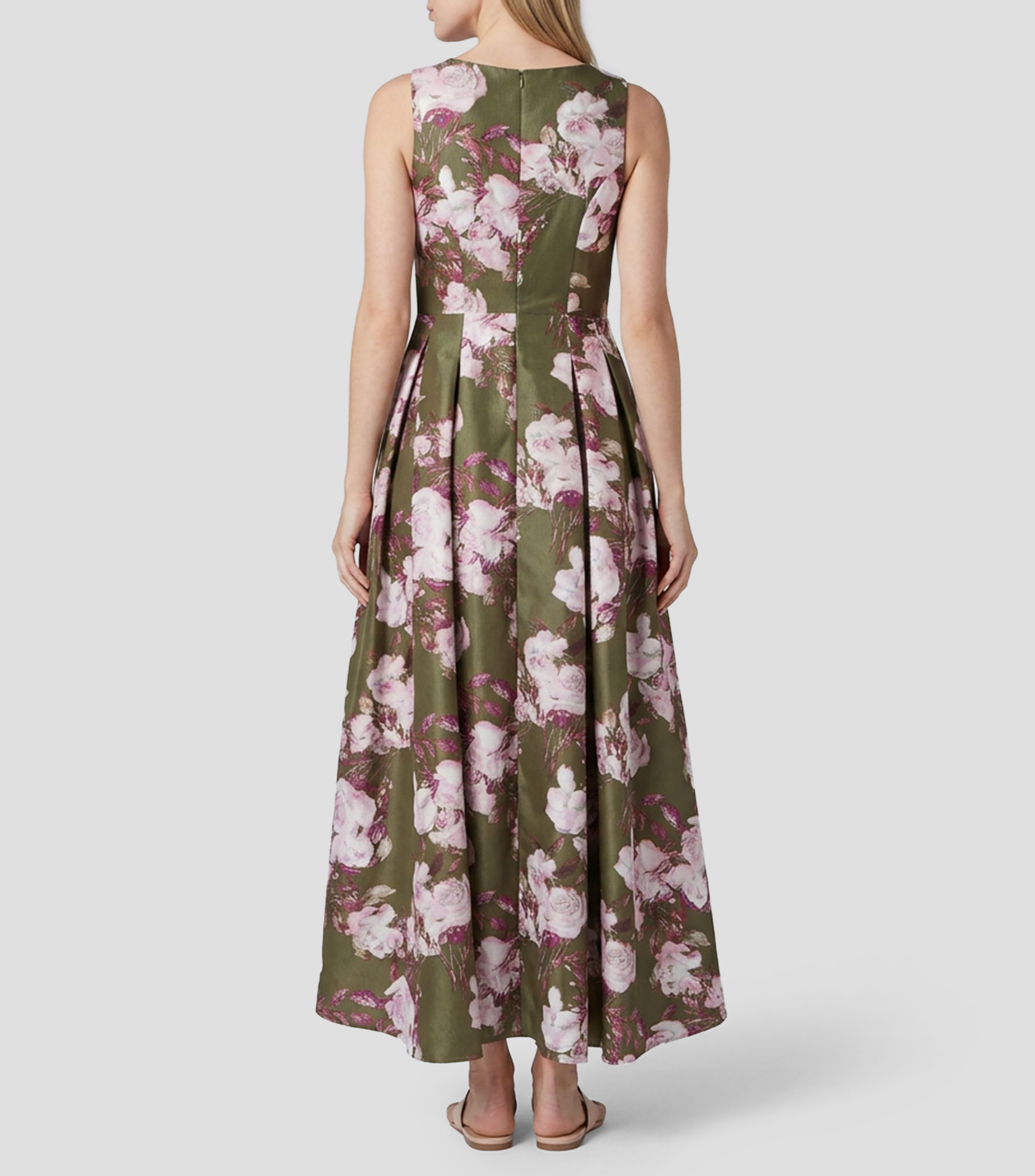 Vestido largo con estampado Mujer