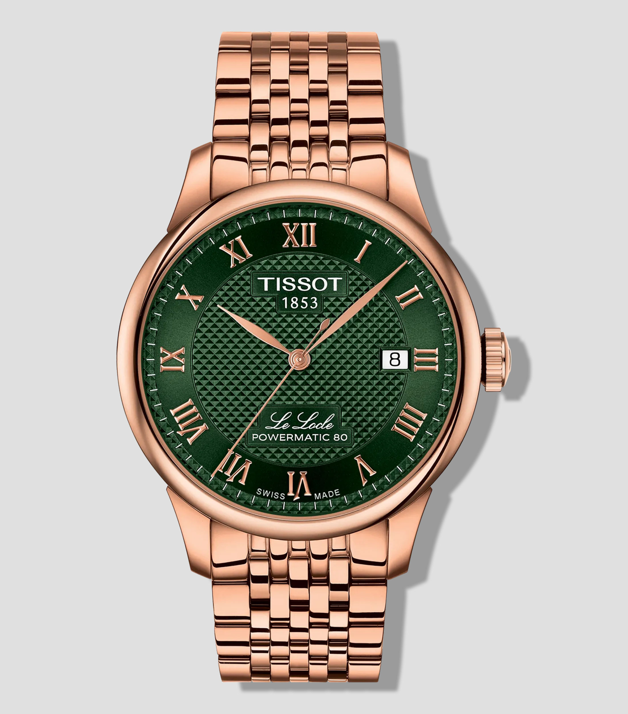 Reloj para Hombre Le Locle Casual Verde, Oro Rosa