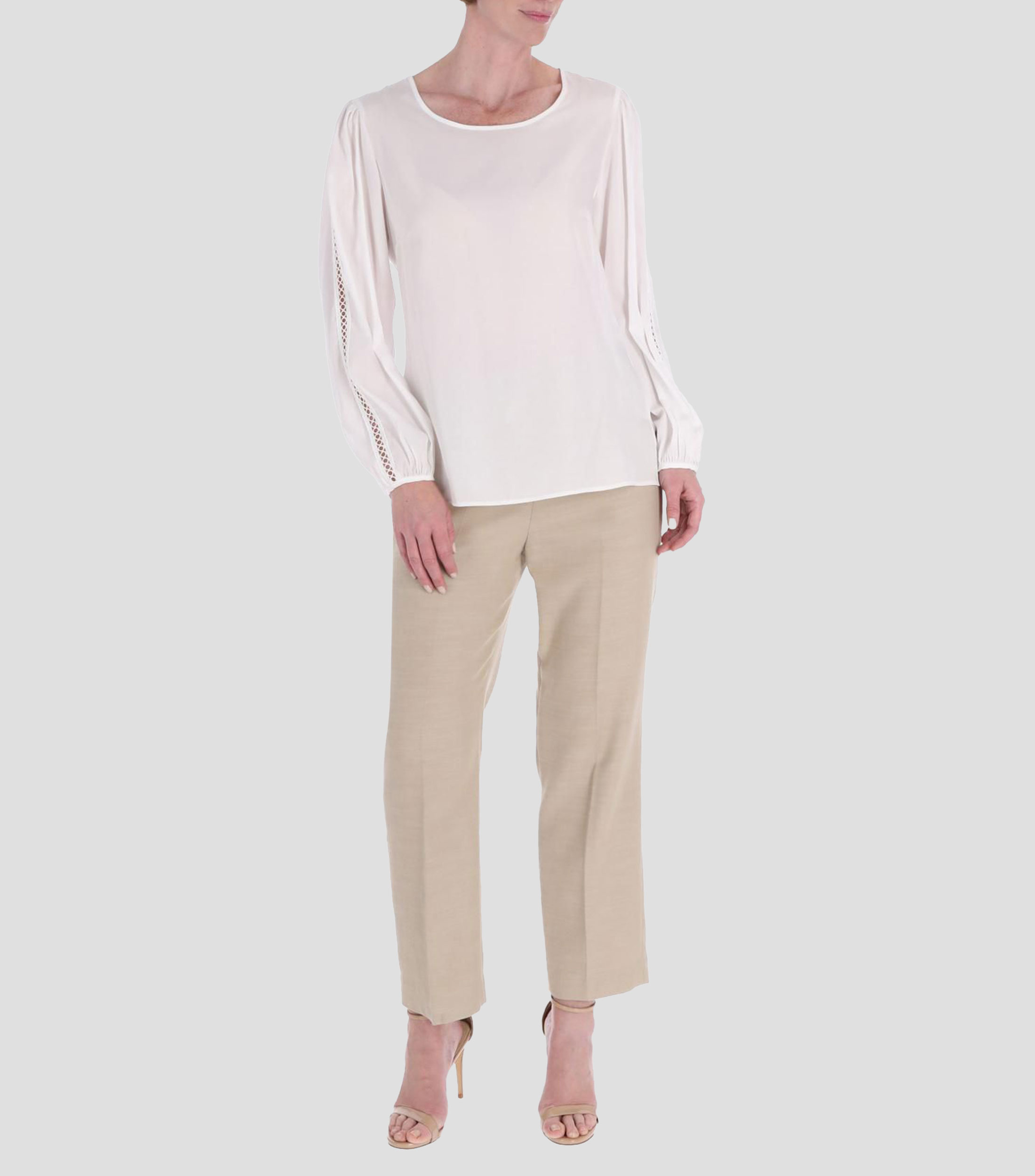 Blusa lisa manga larga Mujer