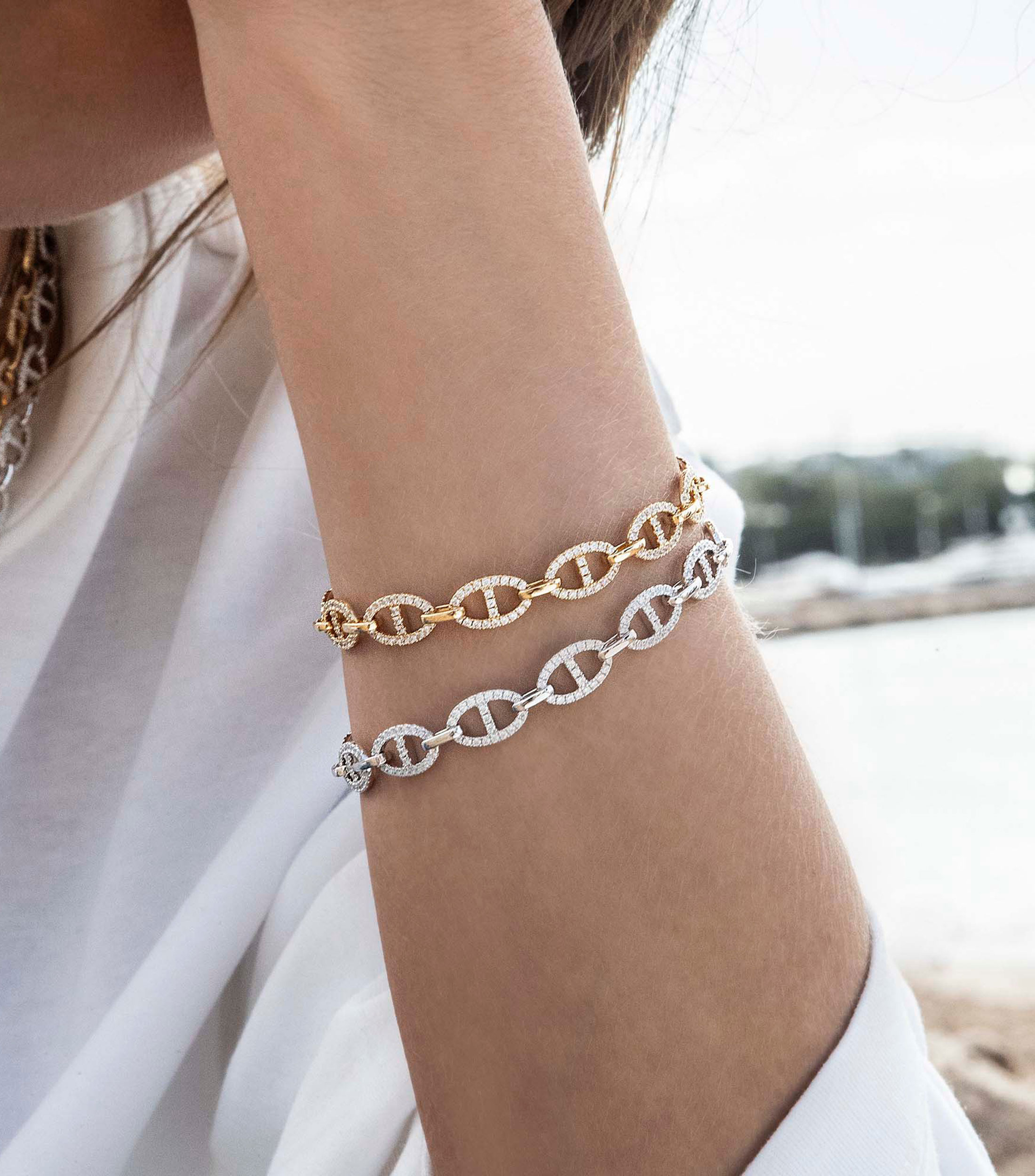 Brazalete en plata .925 con zirconias cubicas Festival Unisex