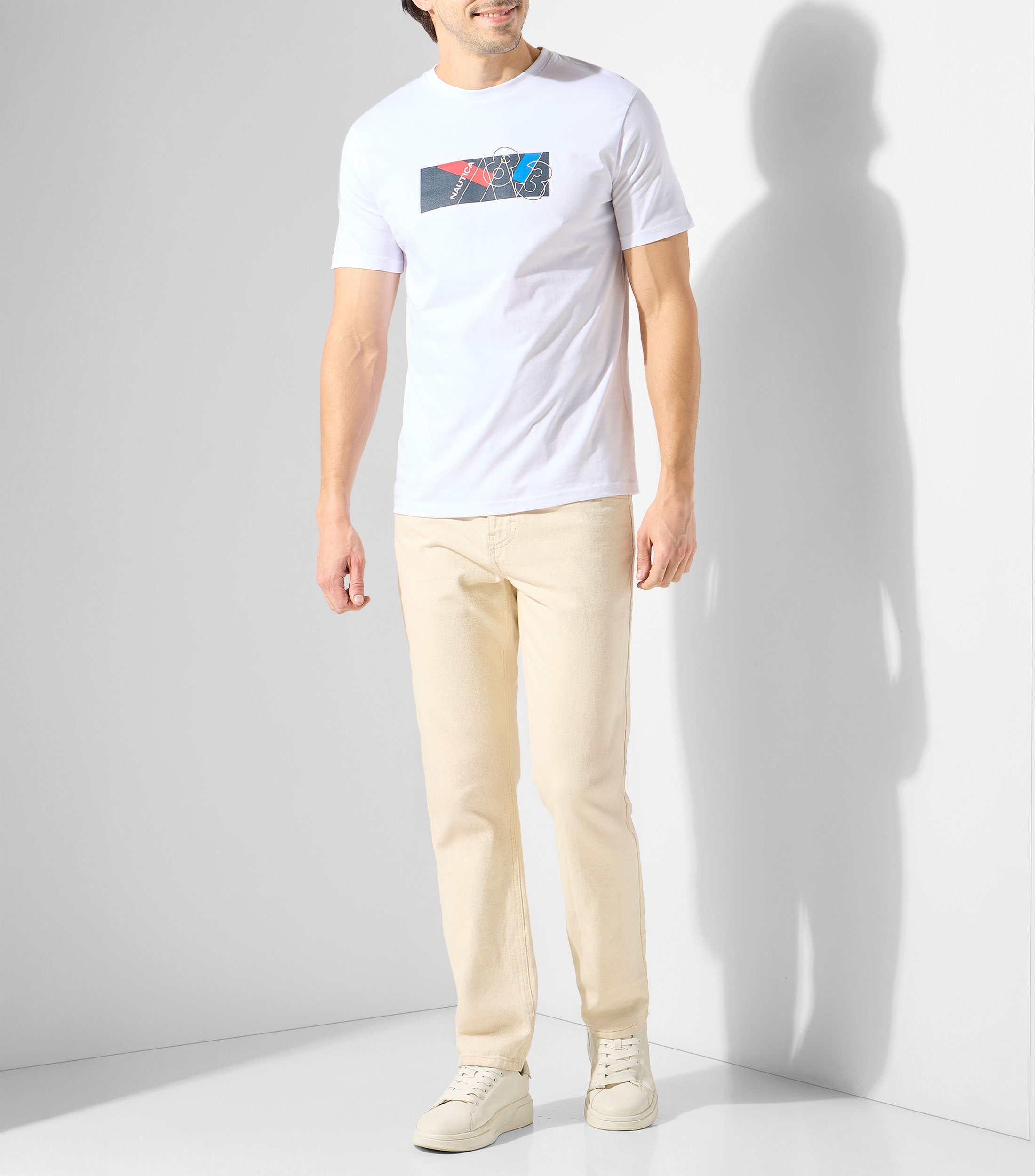 Playera cuello redondo manga corta estampada Hombre