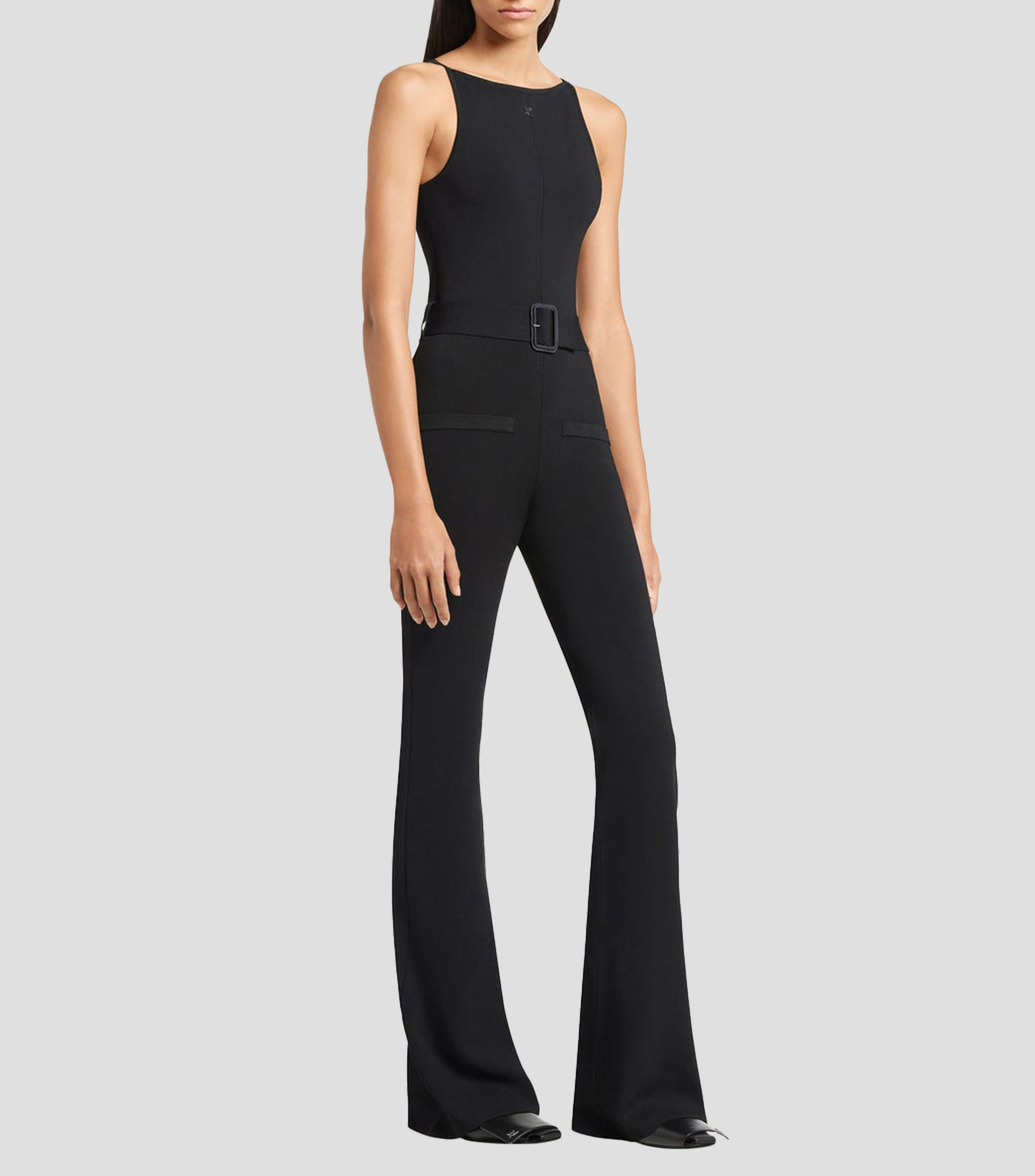 Jumpsuit de corte recto liso Mujer
