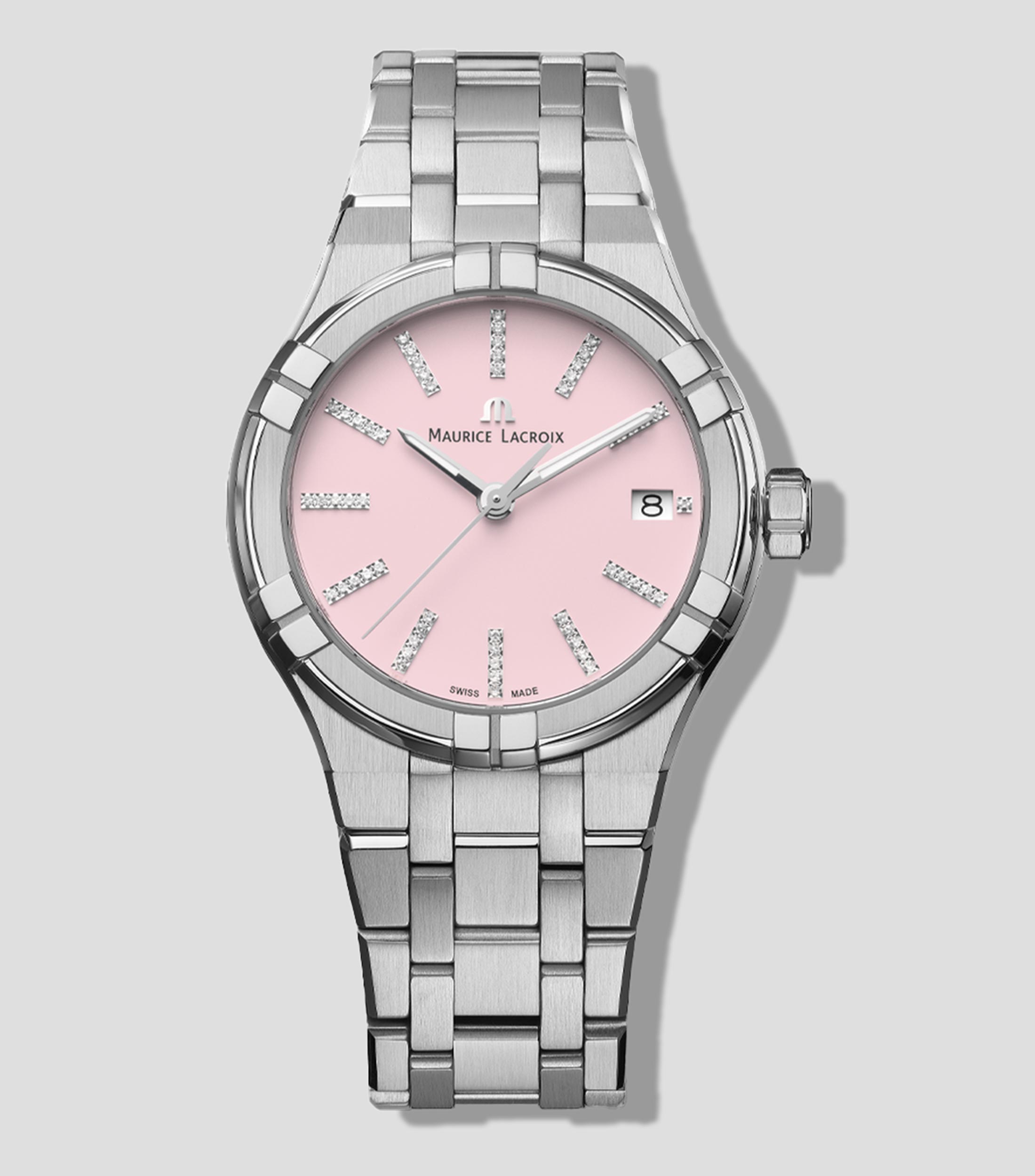 Reloj para Mujer Aikon Casual, Plateado, Rosa