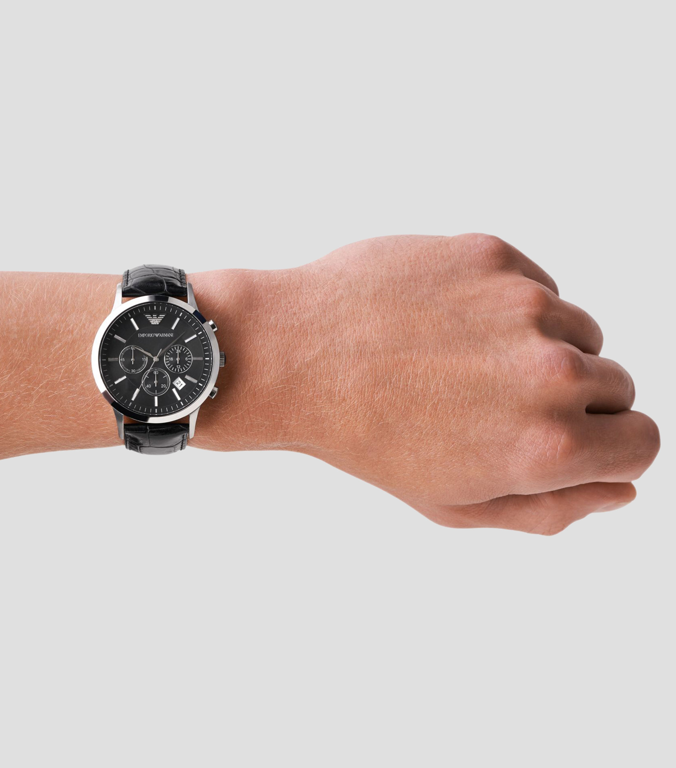 Reloj para Hombre Renato Casual Negro, Plateado