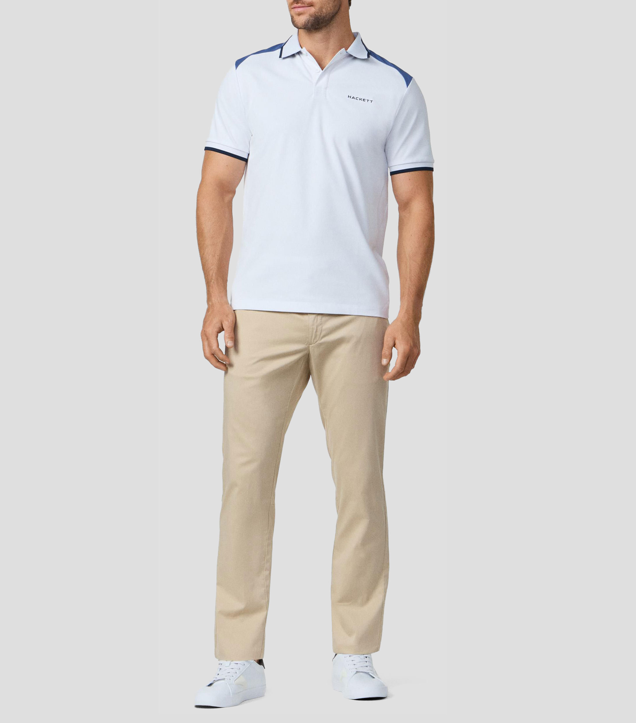 Playera tipo polo con manga corta lisa Hombre