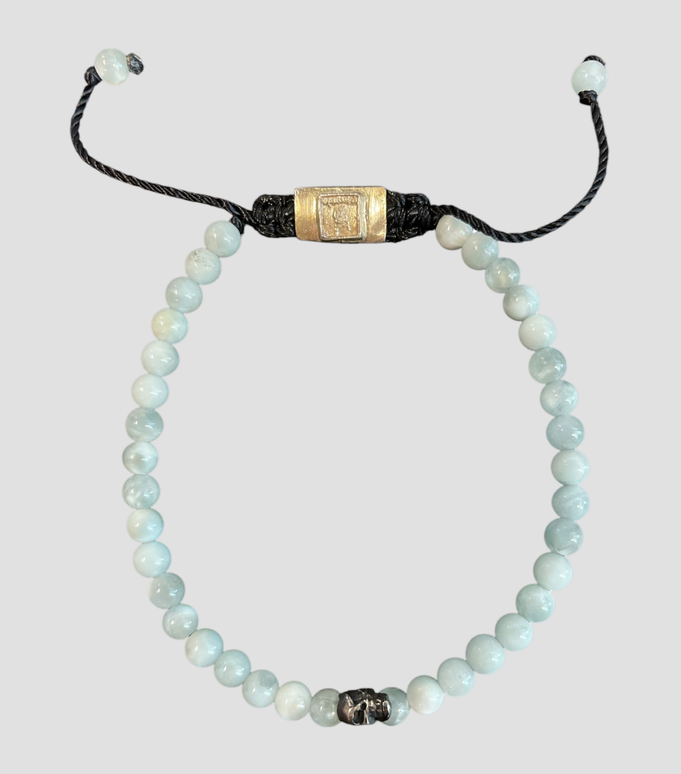 Pulsera One Skull en piedra lunar Hombre