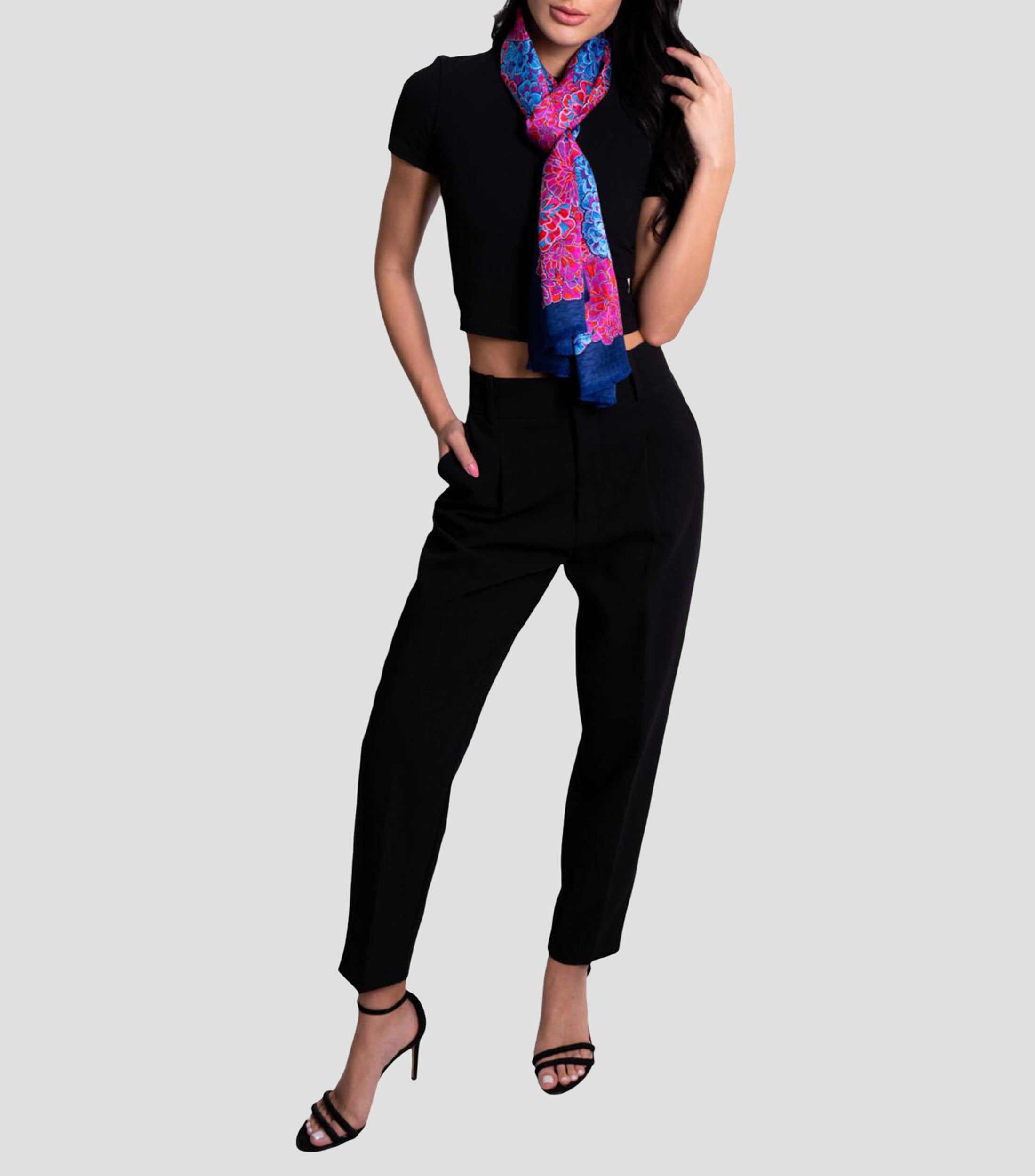 Chalina en Seda Cempasúchil con estampado Mujer