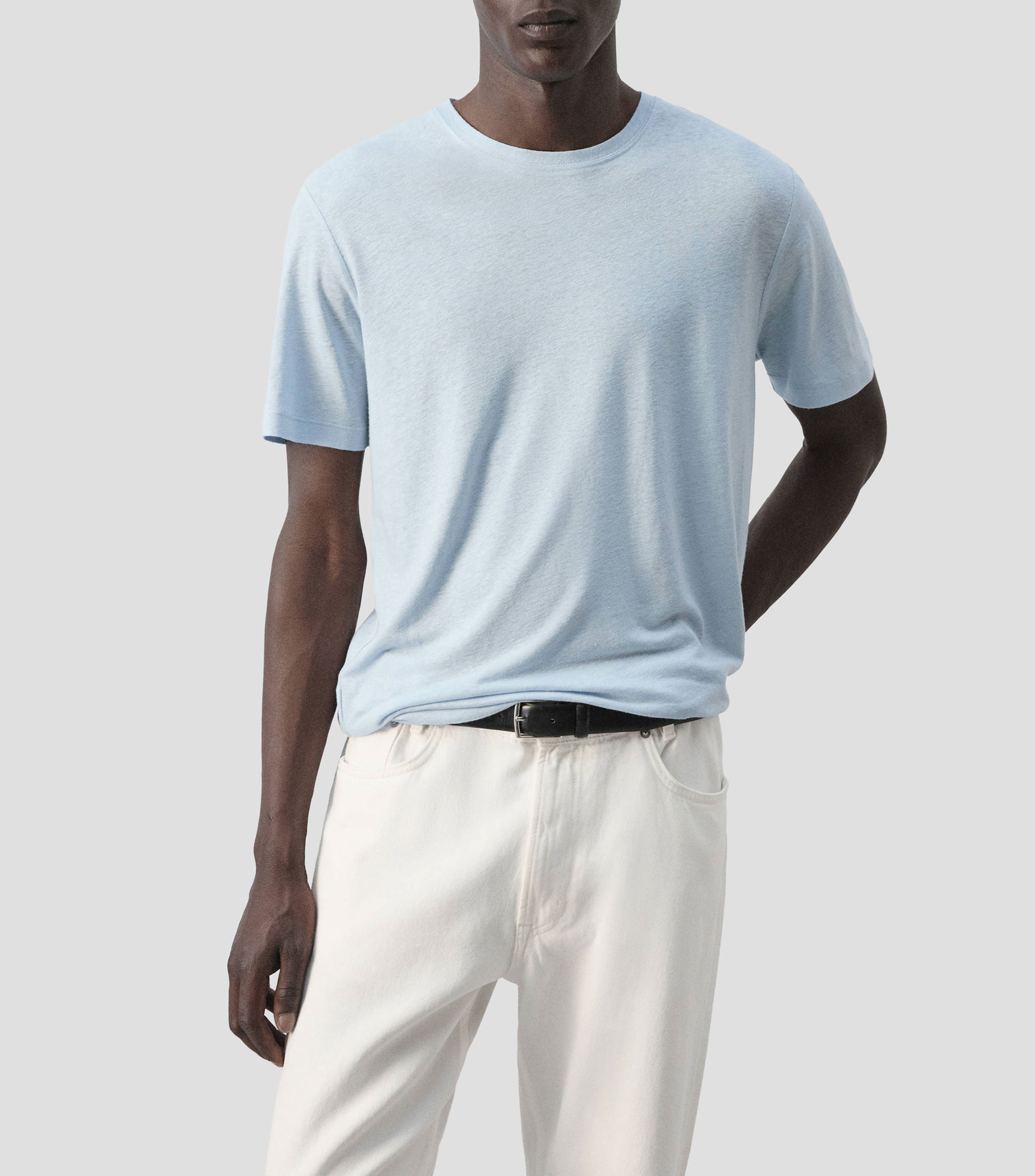 Playera cuello redondo manga corta liso Hombre