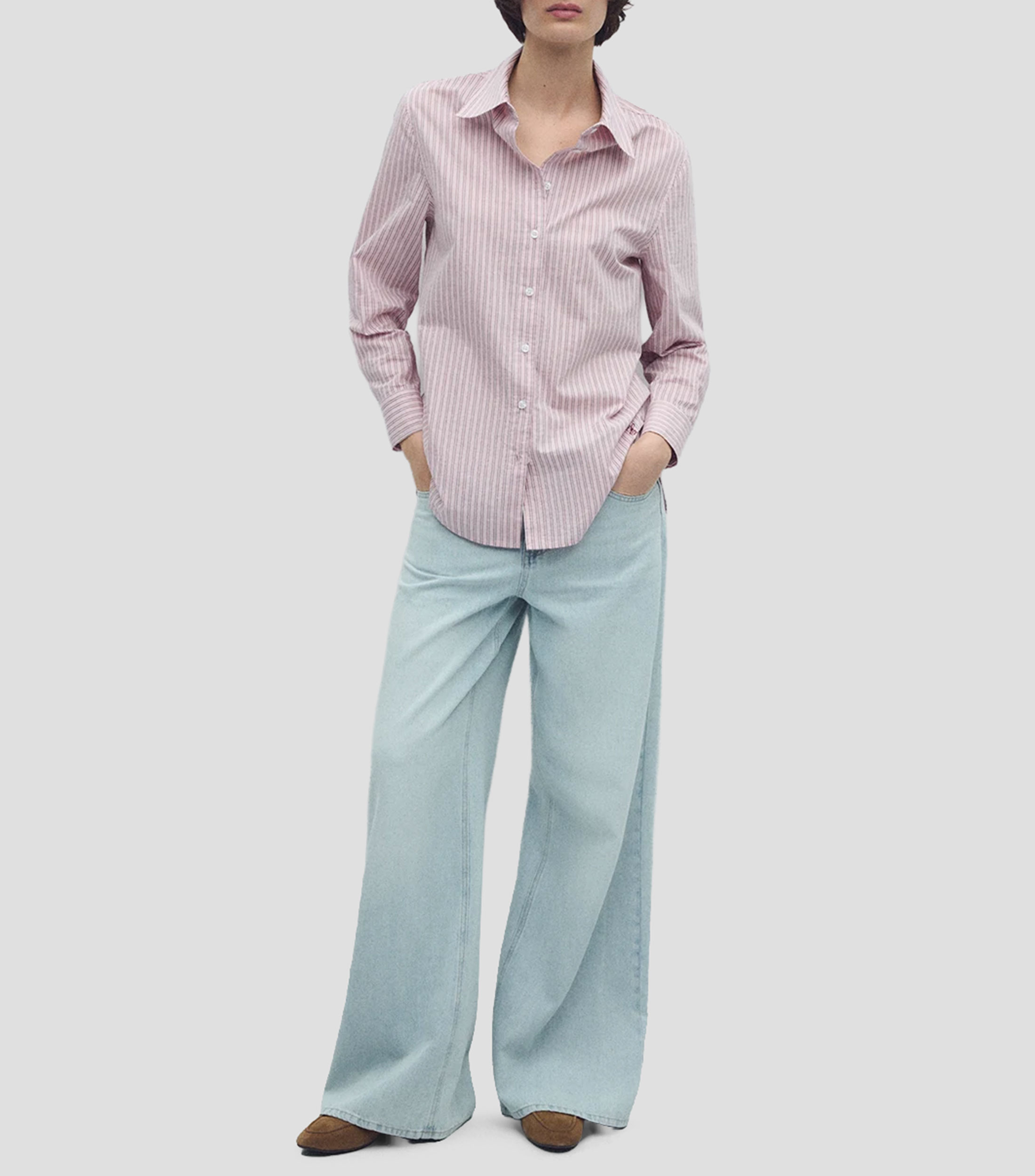 Camisa rayas manga larga Mujer