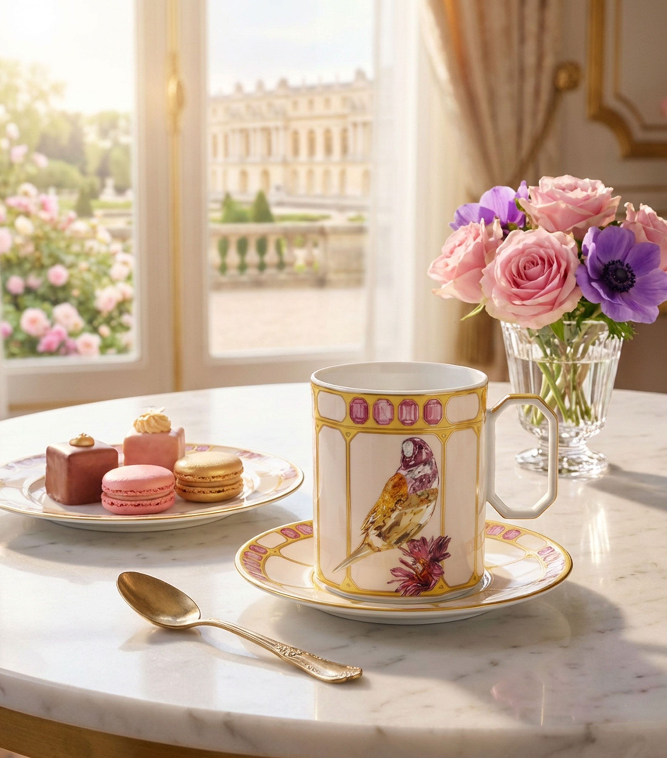 Taza Swarovski IDYLLIA floral