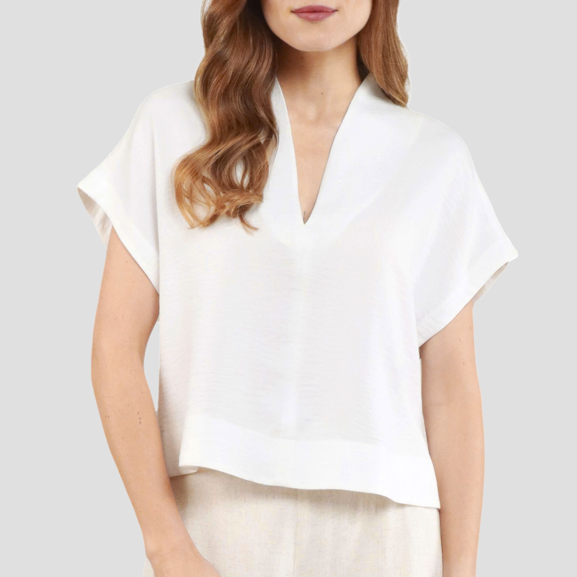 Blusa lisa manga corta Mujer