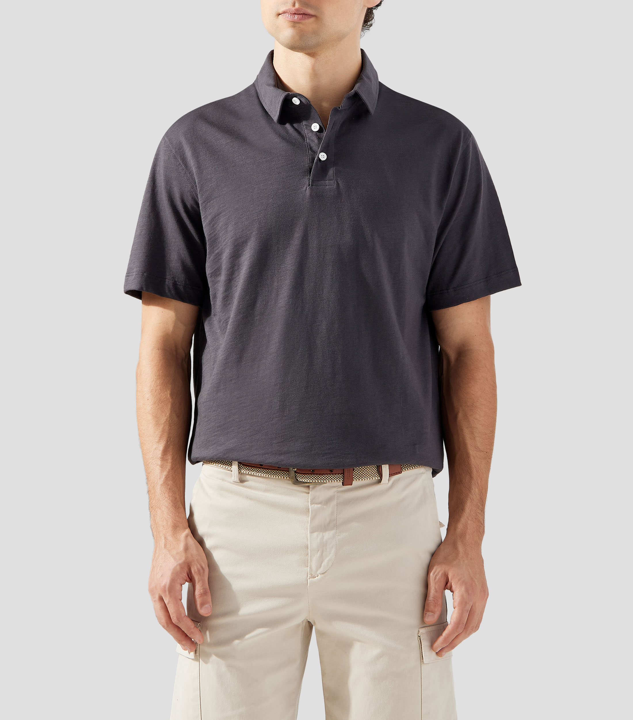 Playera tipo polo lisa Hombre