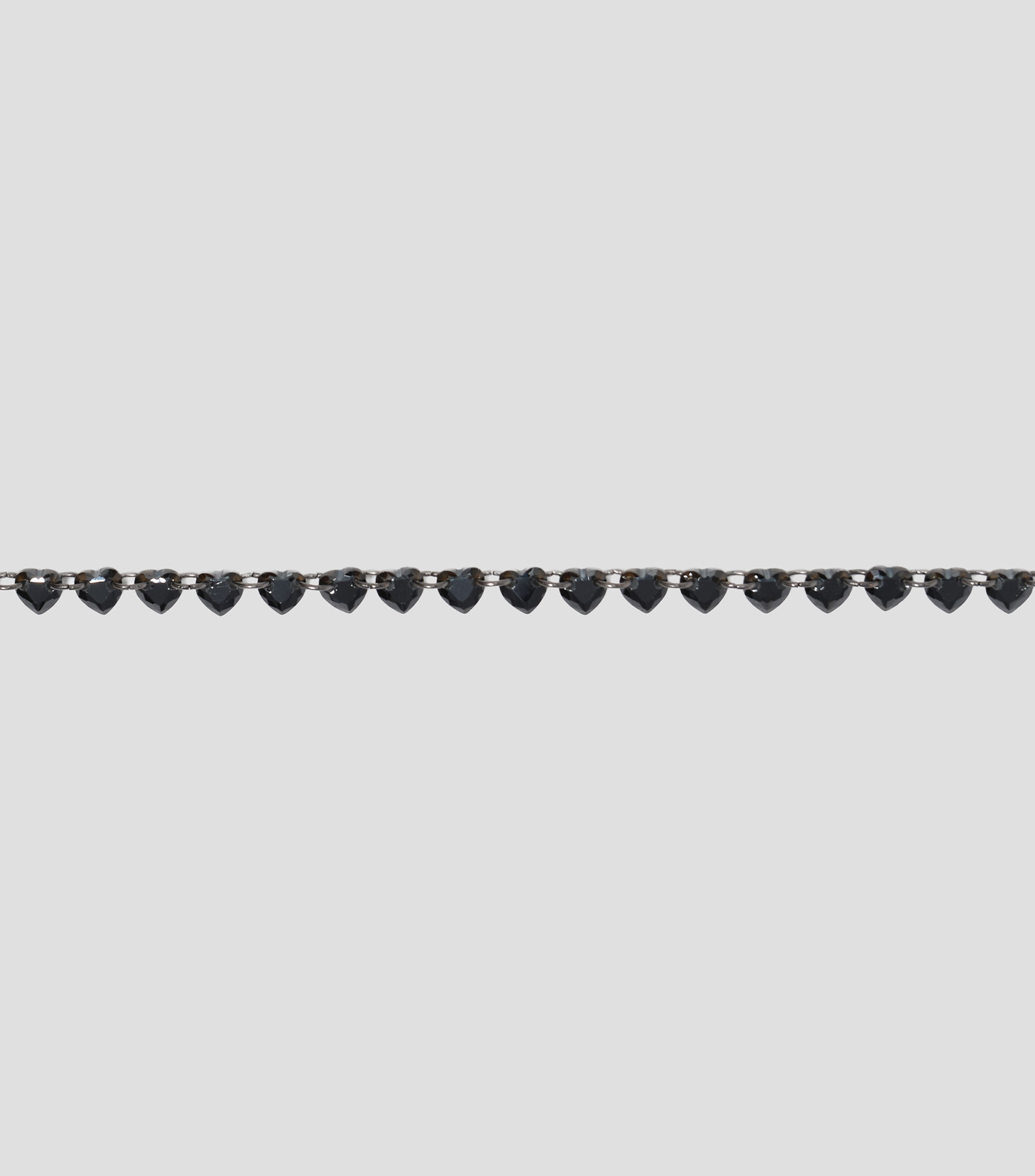 Collar corazones cristales negro Mujer