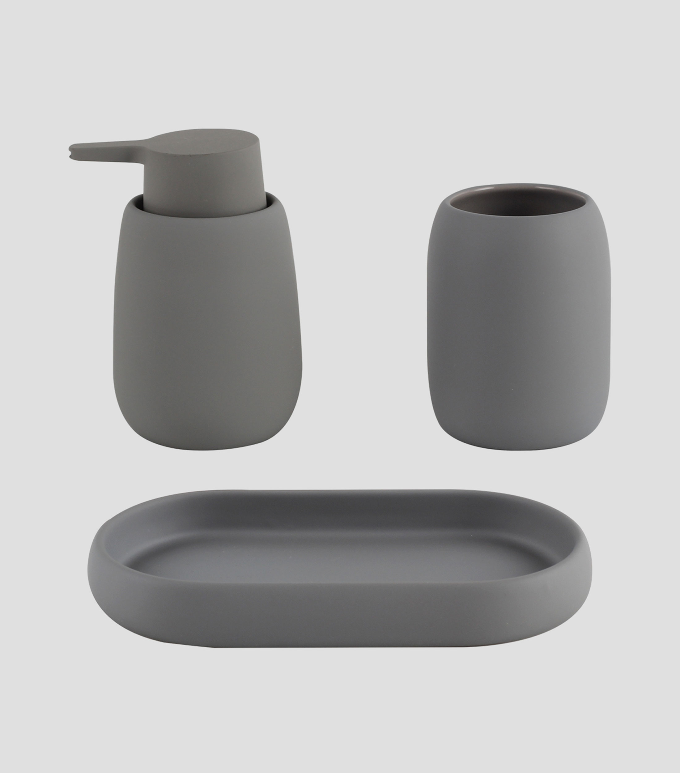 Set de Baño 3 Piezas Gris