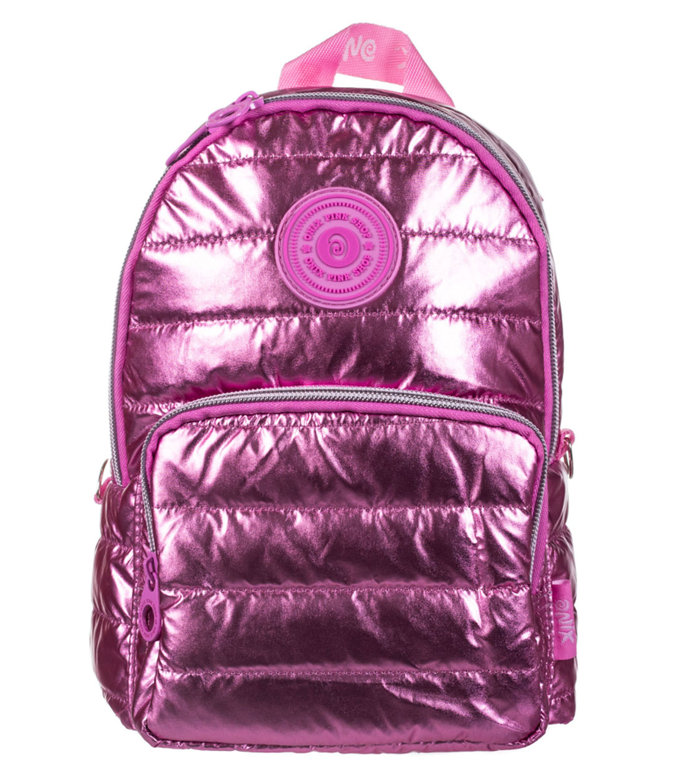Bolso backpack plateado Space Holo Rainbow capitonado Niña