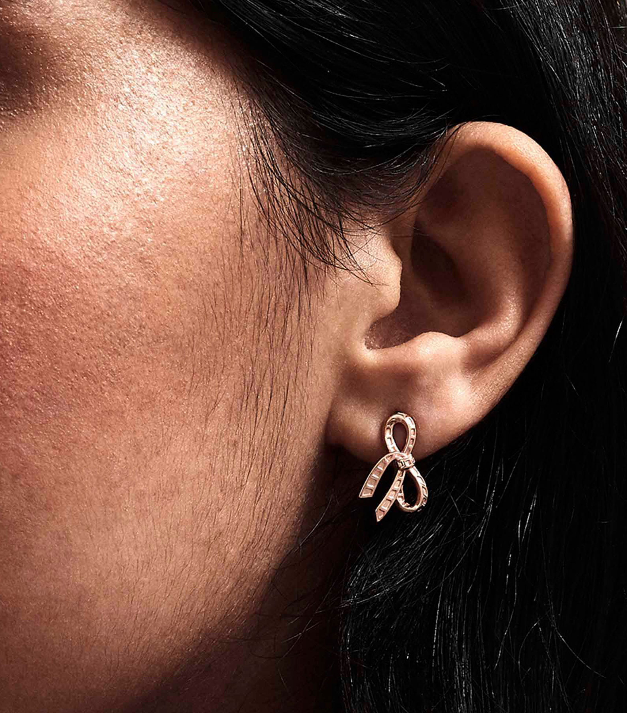 Aretes moño en Plata Bow Mujer
