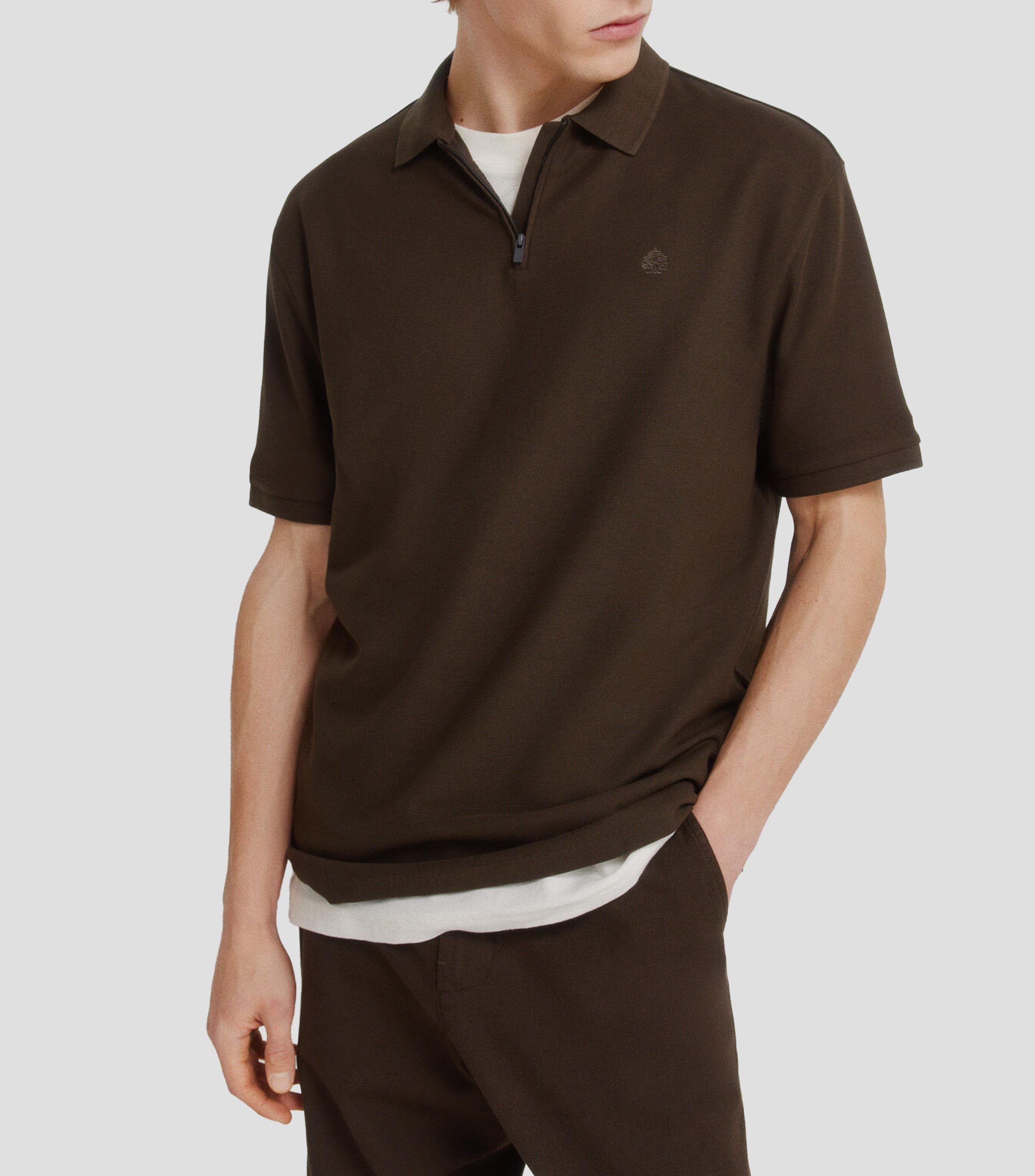 Playera tipo polo manga corta lisa Hombre
