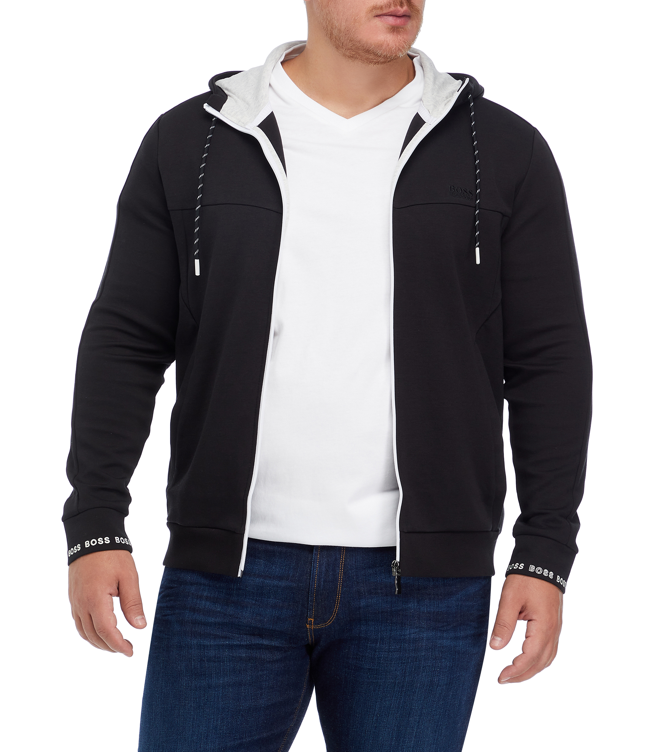 Boss Sudadera con capucha, cremallera y logo bordado Hombre - El Palacio de  Hierro