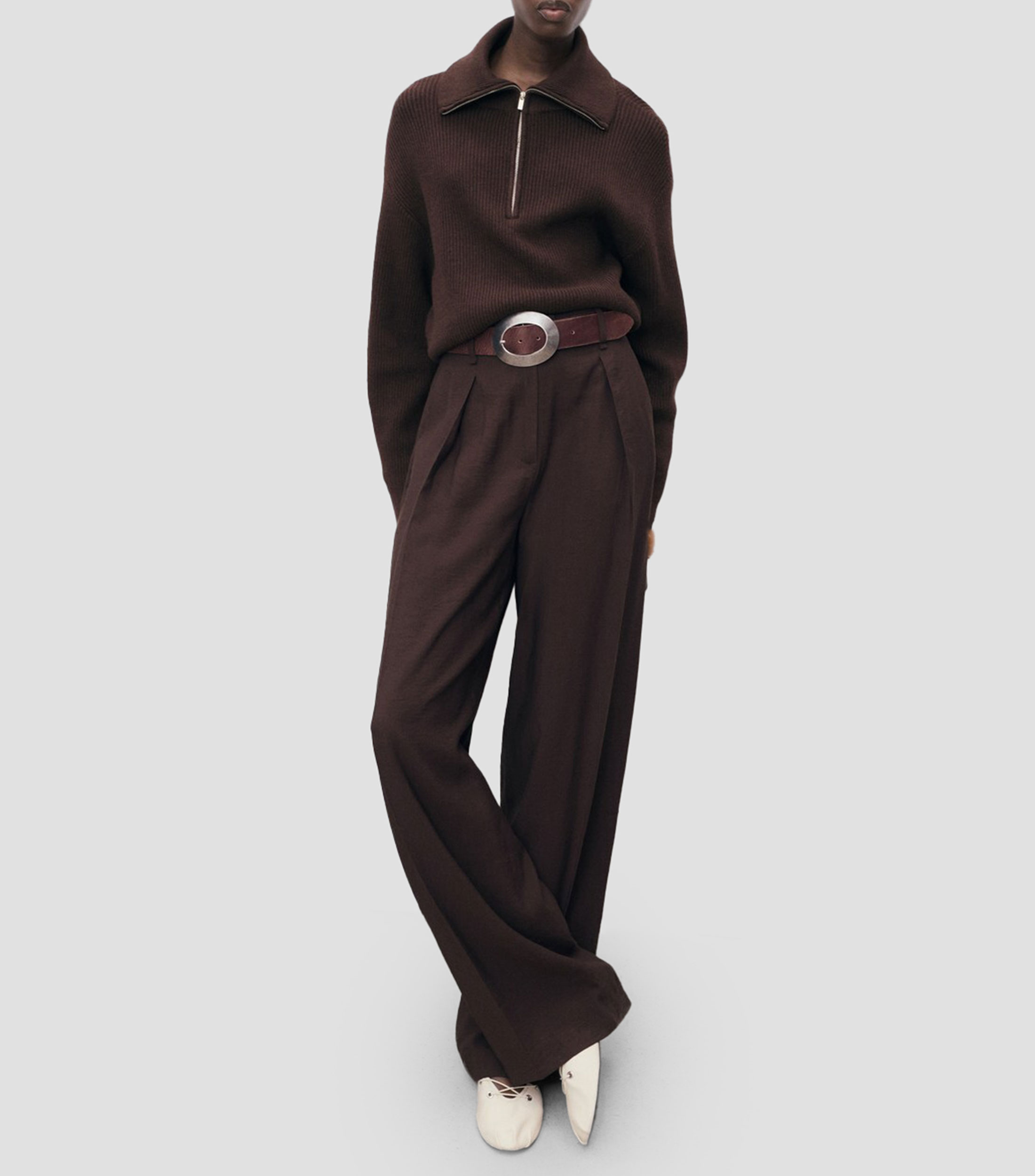 Suéter cuello polo Mujer