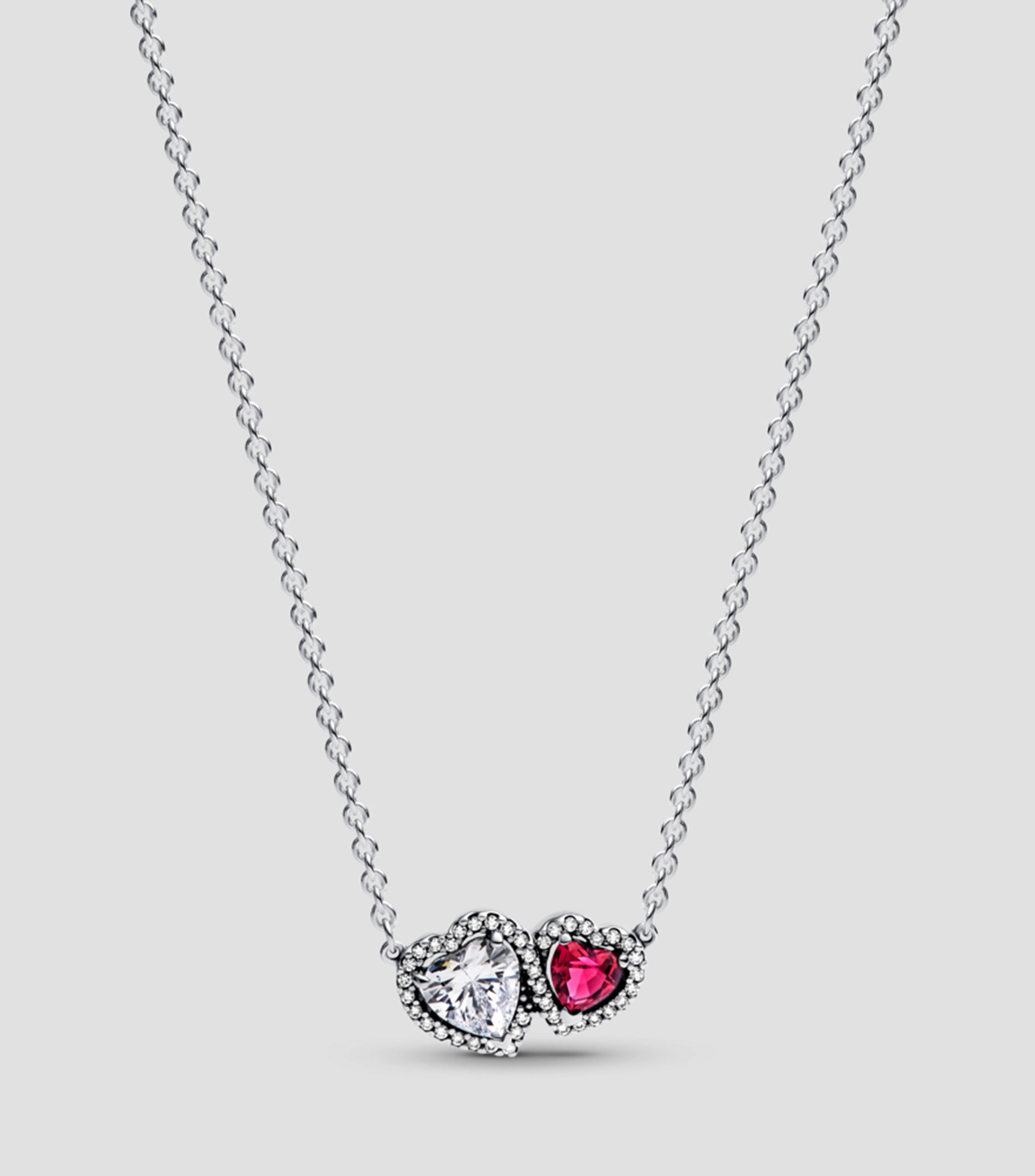 Collar en plata .925 Halo Corazones Mujer