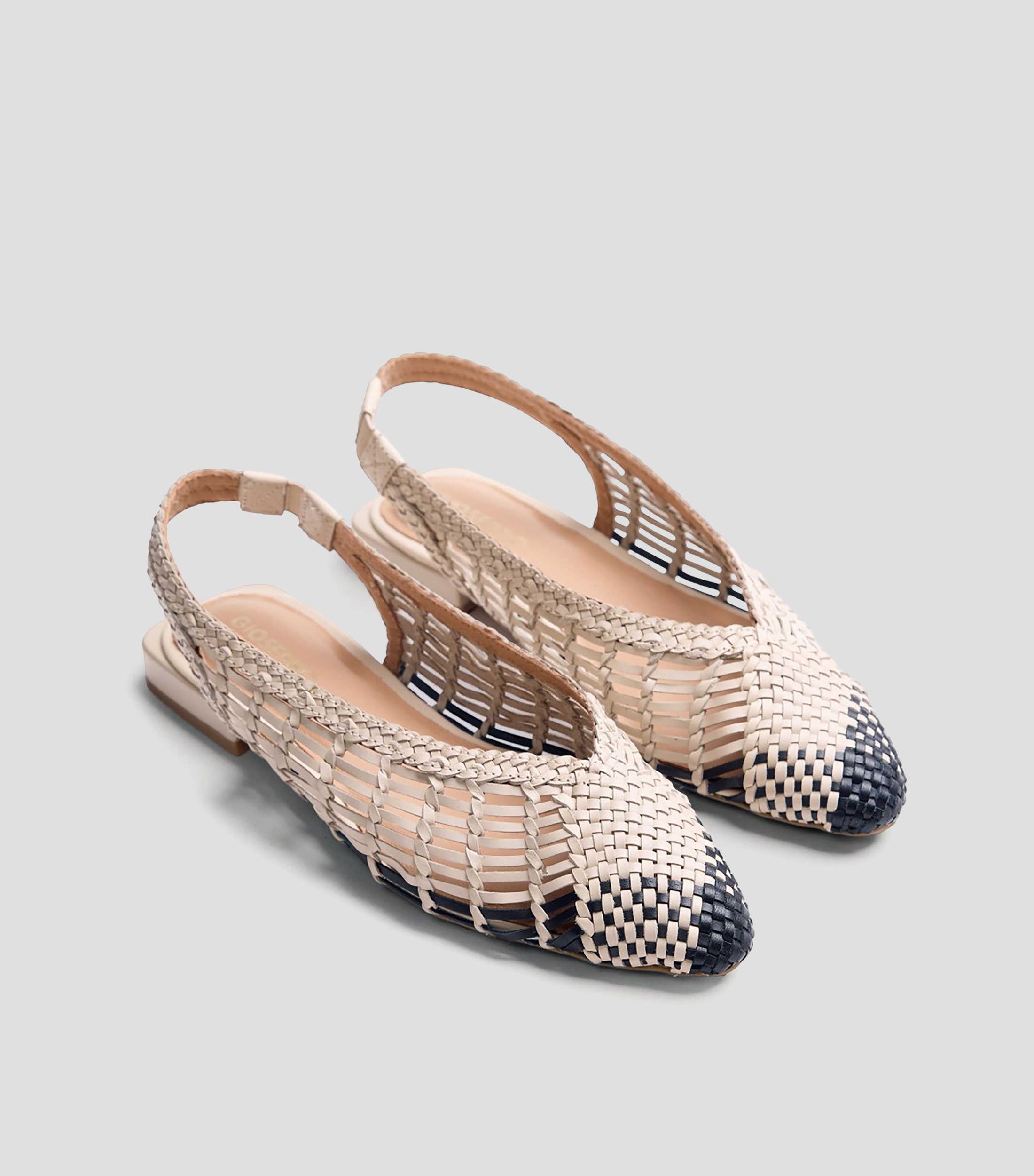 Flats Magarini en piel con tacón bajo y ancho Mujer