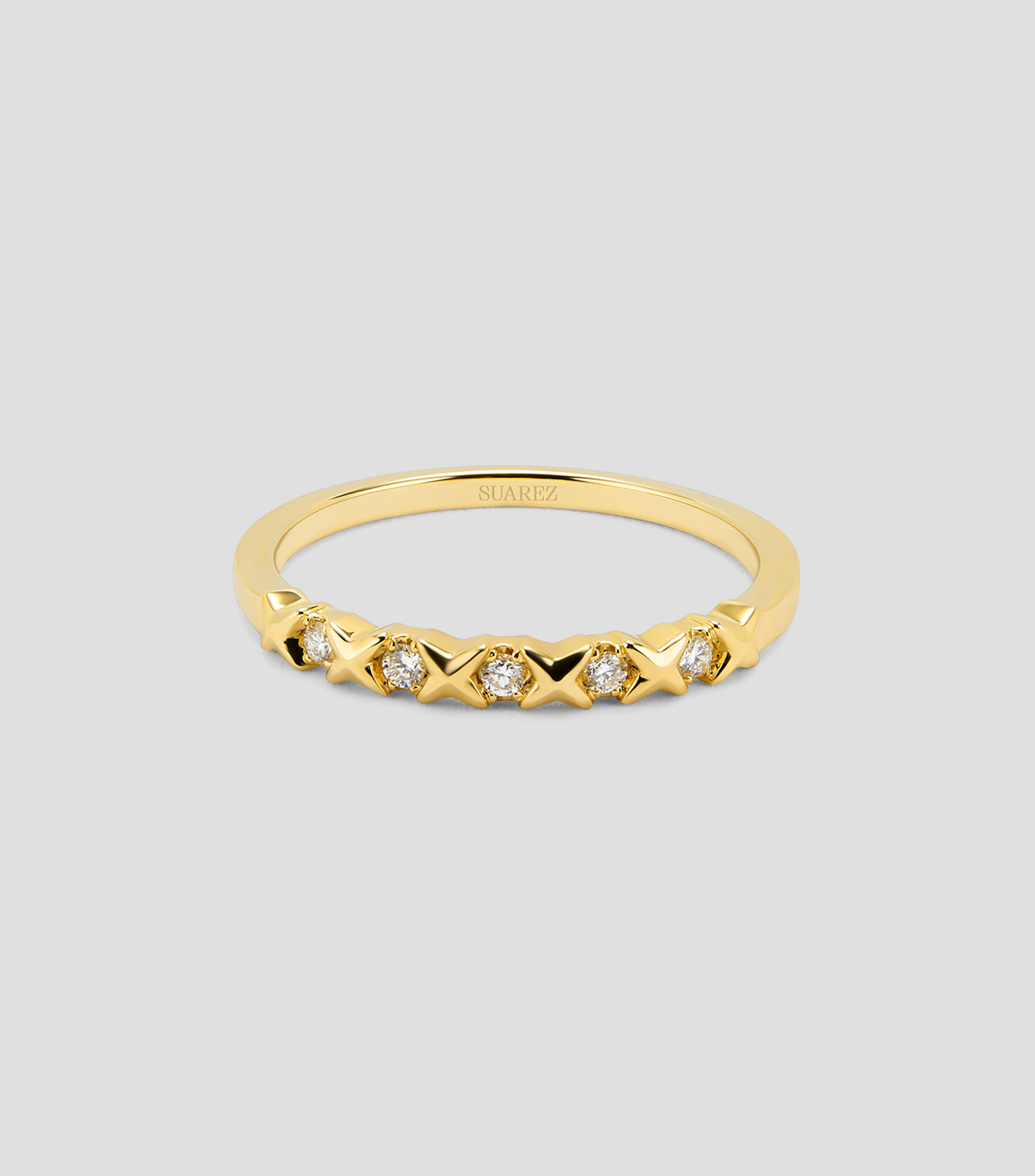 Anillo en Oro amarillo de 18 Kilates con diamantes Mujer