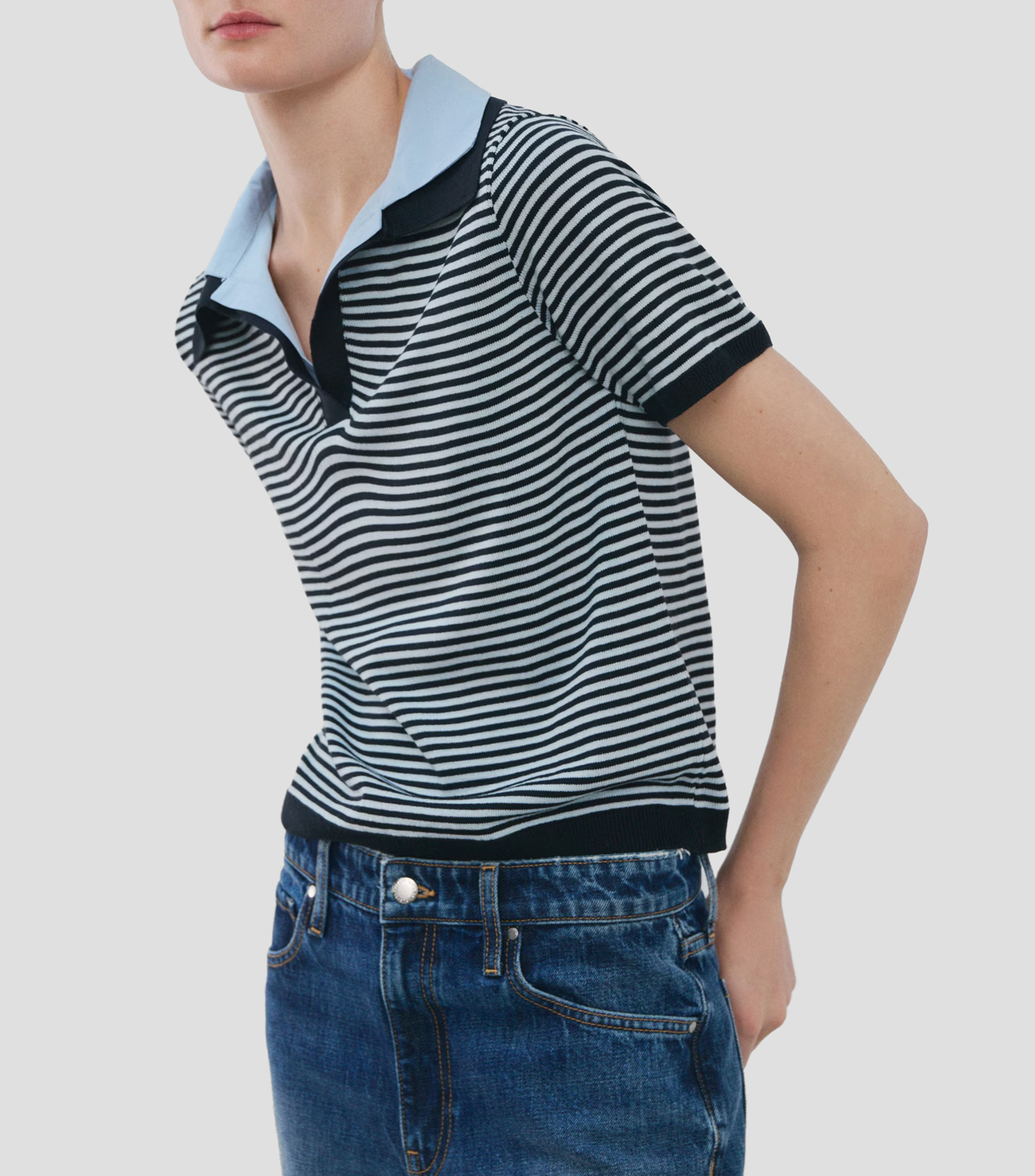 Suéter cuello camisero Mujer
