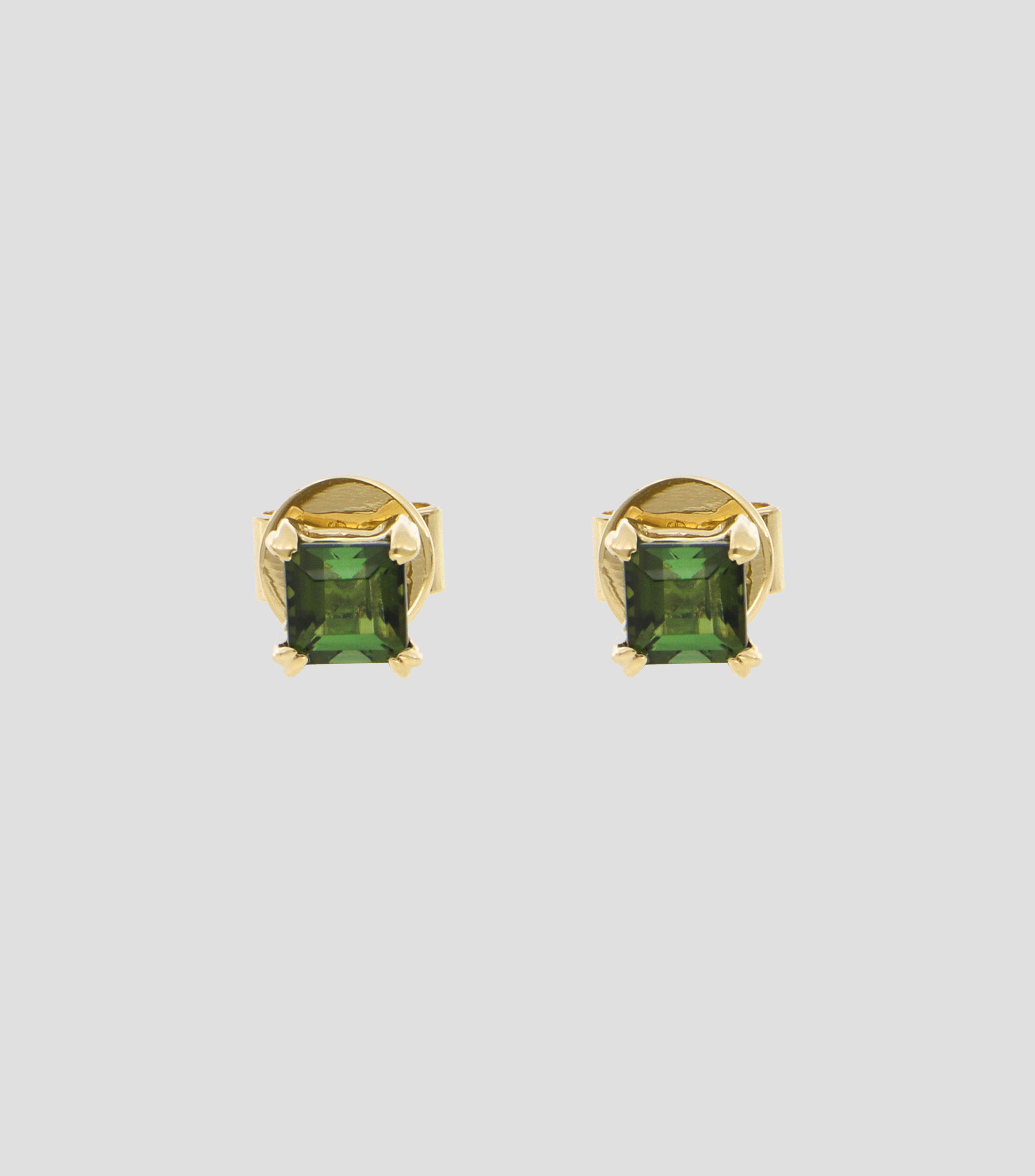 Broqueles en Oro amarillo de 18 Kilates con Turmalina Verde Mujer