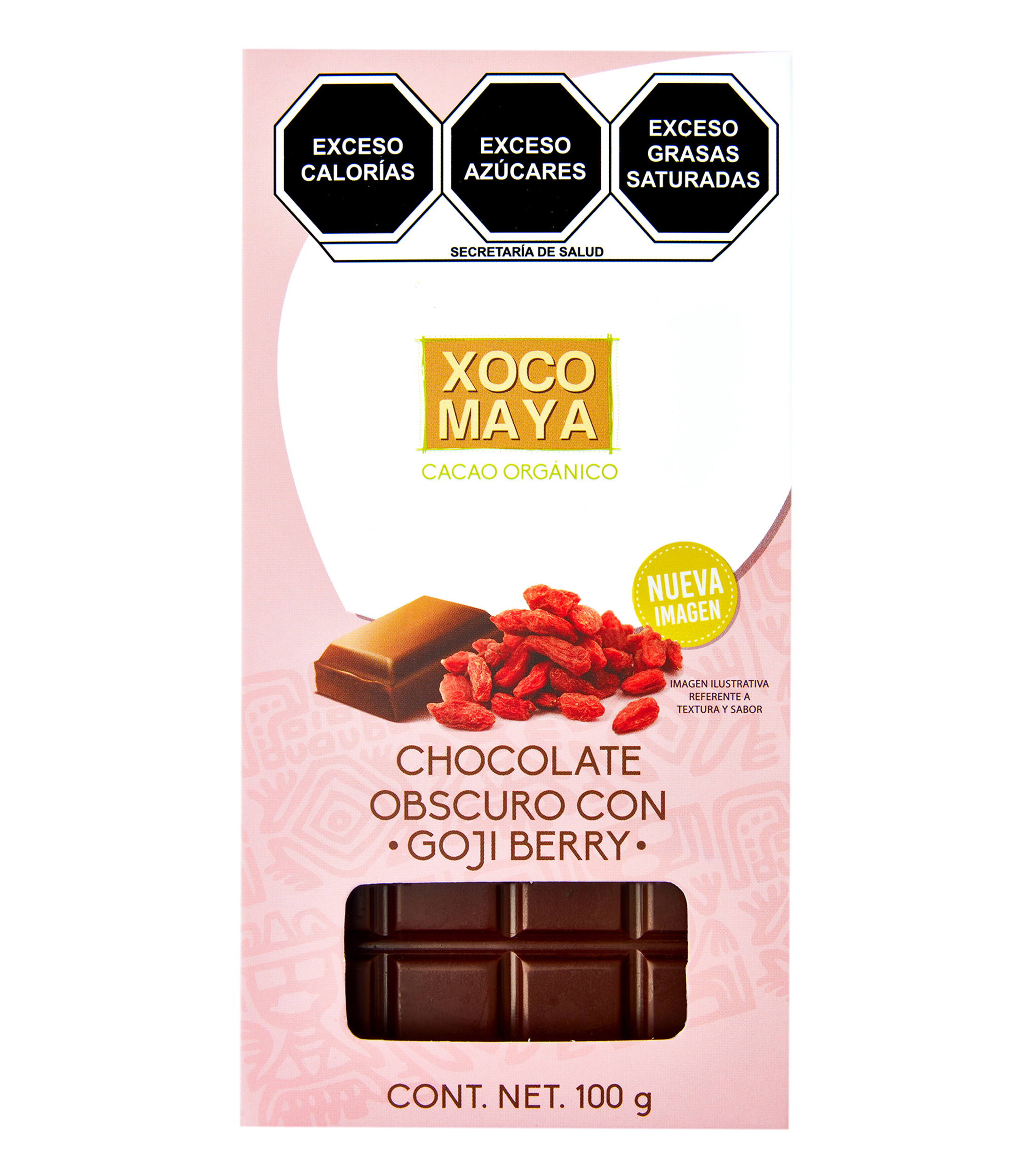Barra de chocolate oscuro con bayas de goji berry, 100 g