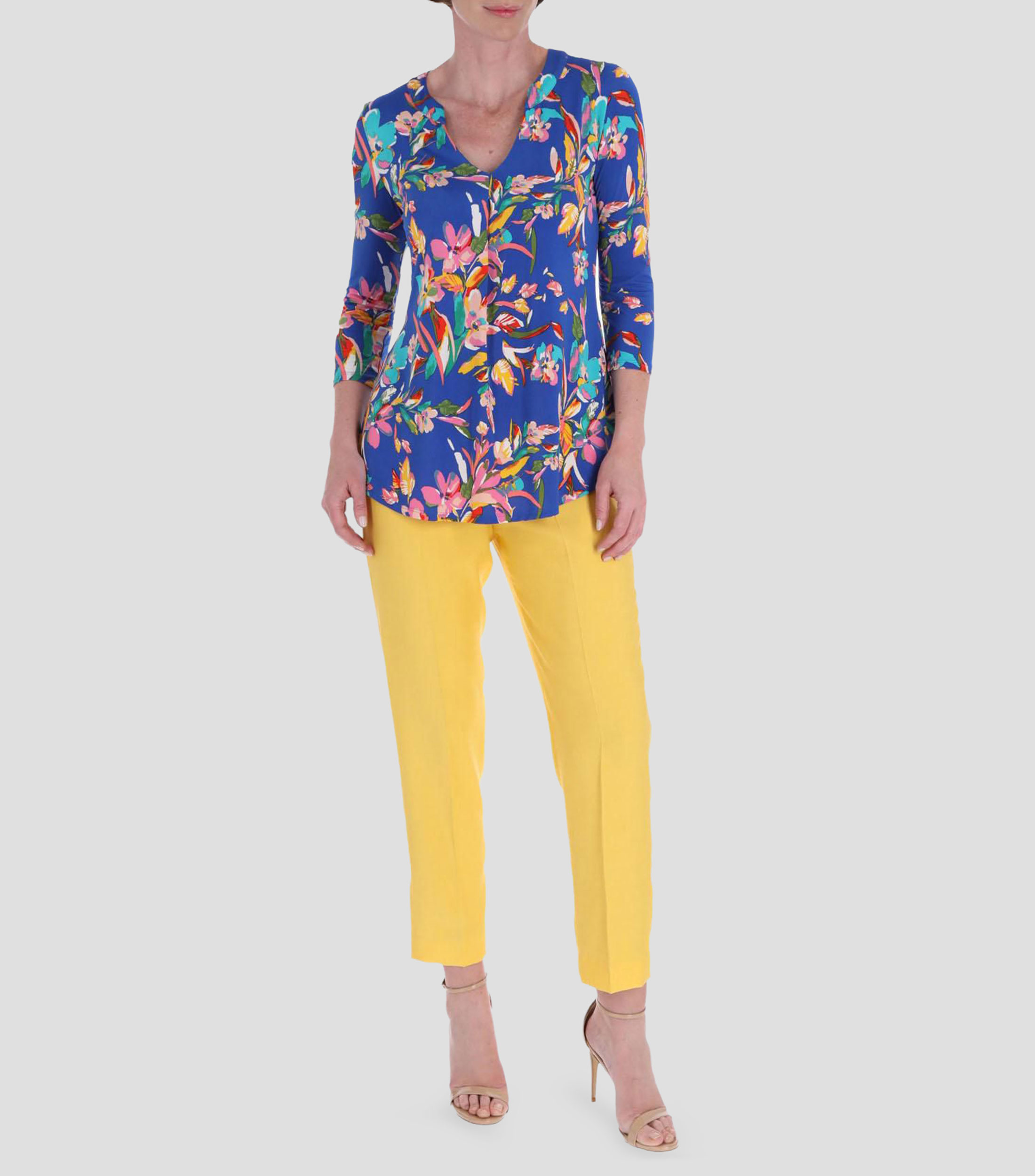 Blusa estampada manga 3/4 línea Petite Mujer